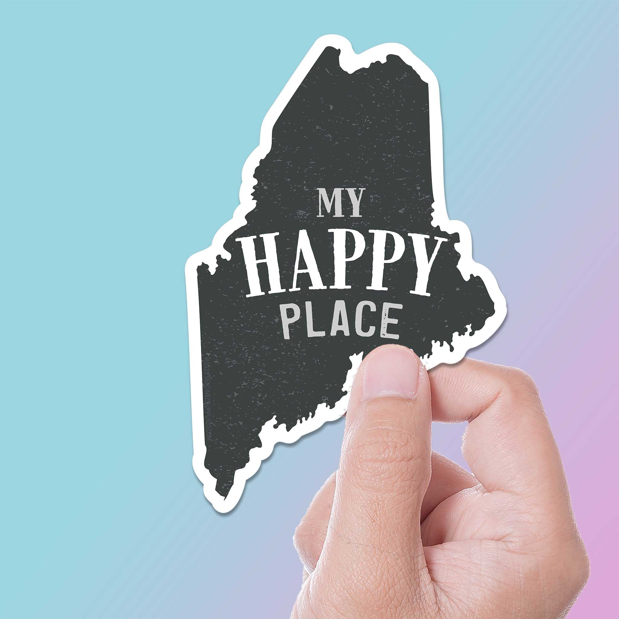 My Happy Place Maine Sticker