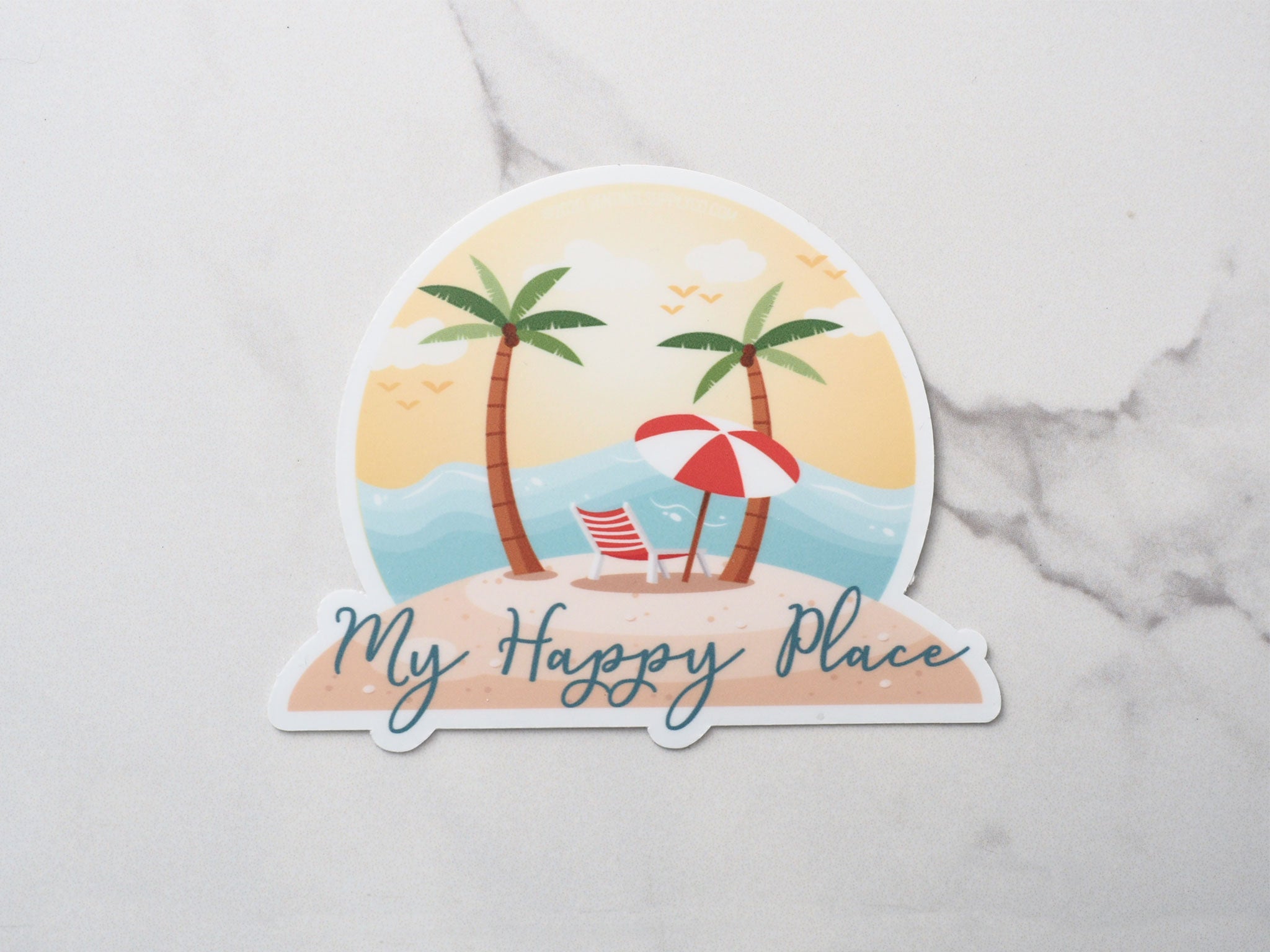 My Happy Place Beach Sticker