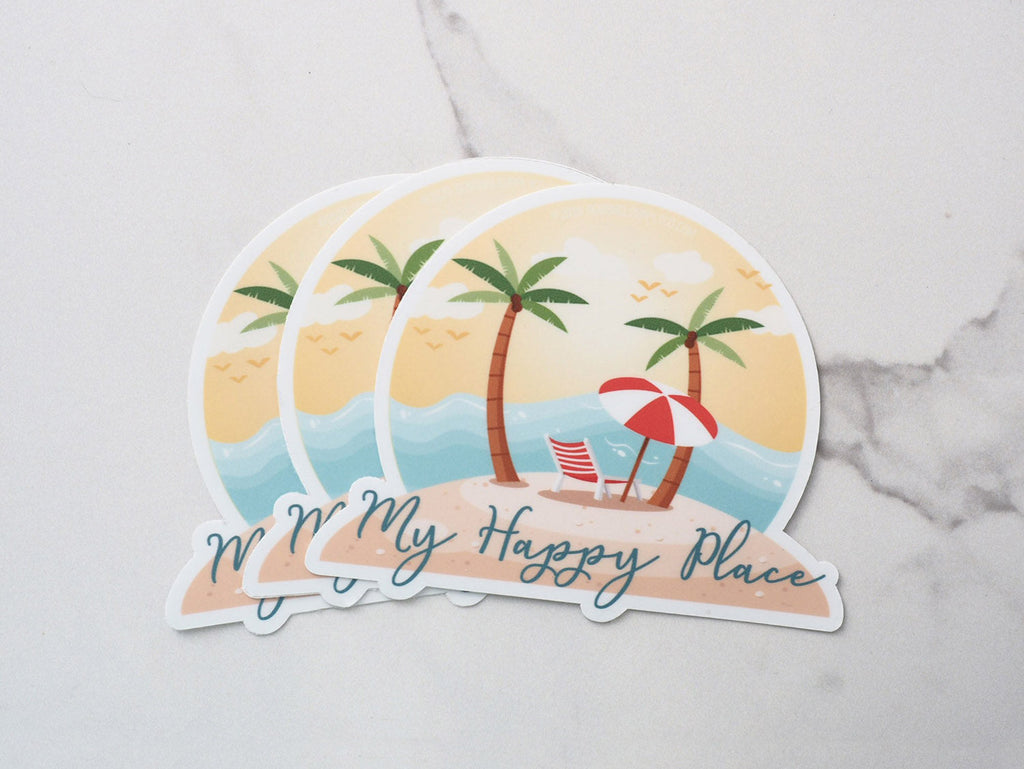 My Happy Place Beach Sticker
