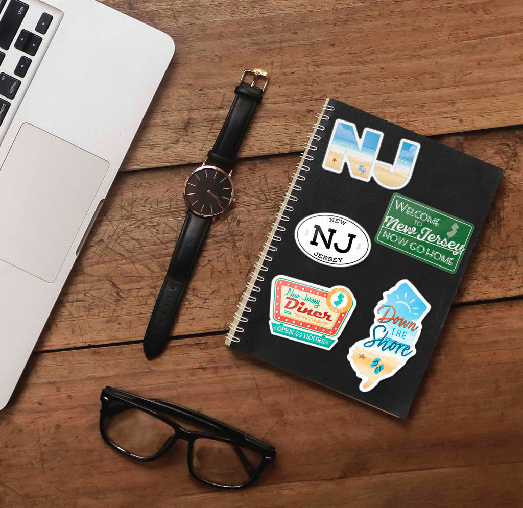 New Jersey Shore Sticker Sheet - Set of 7 Mini NJ Decals