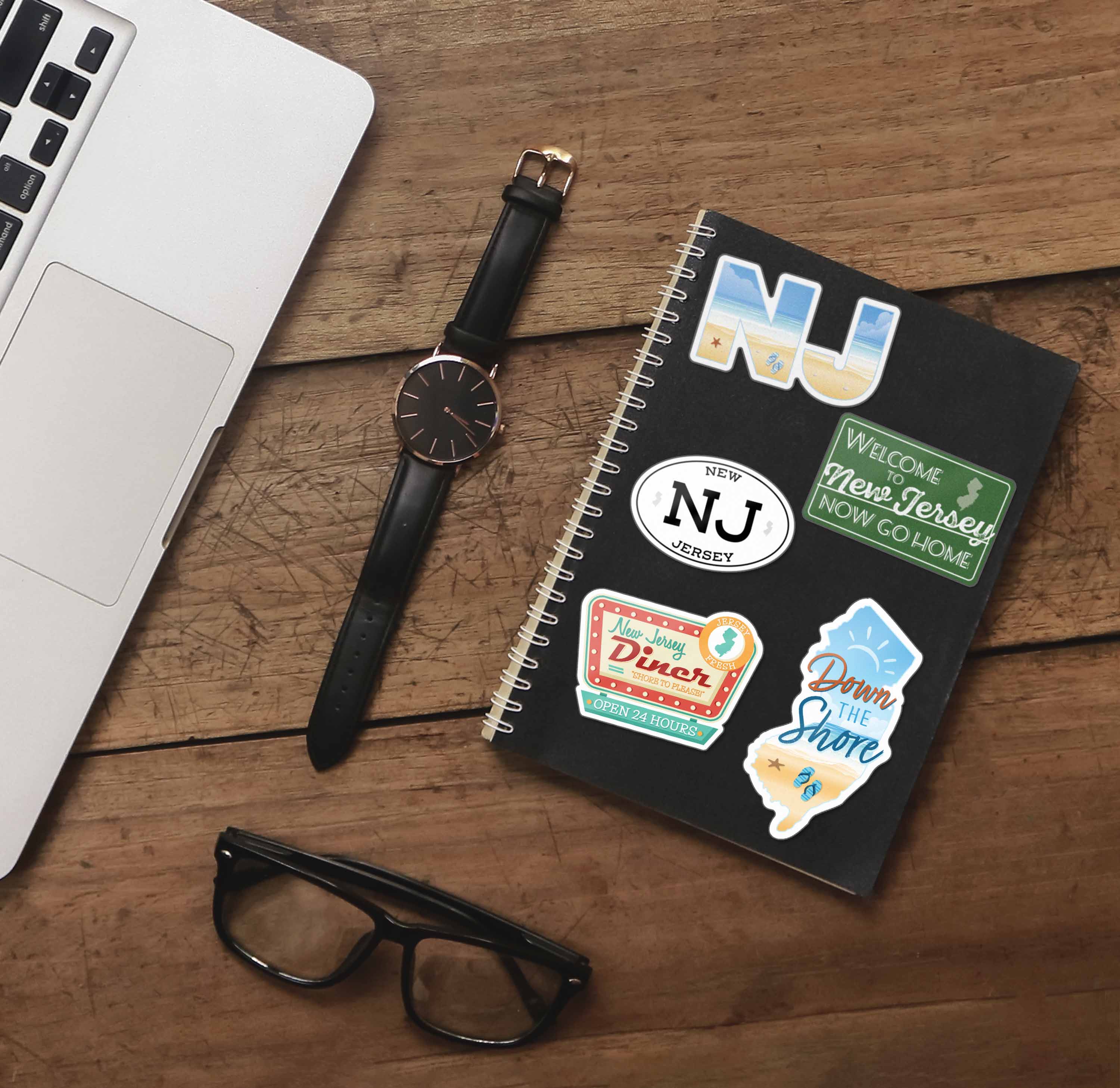 New Jersey Shore Sticker Sheet - Set of 7 Mini NJ Decals