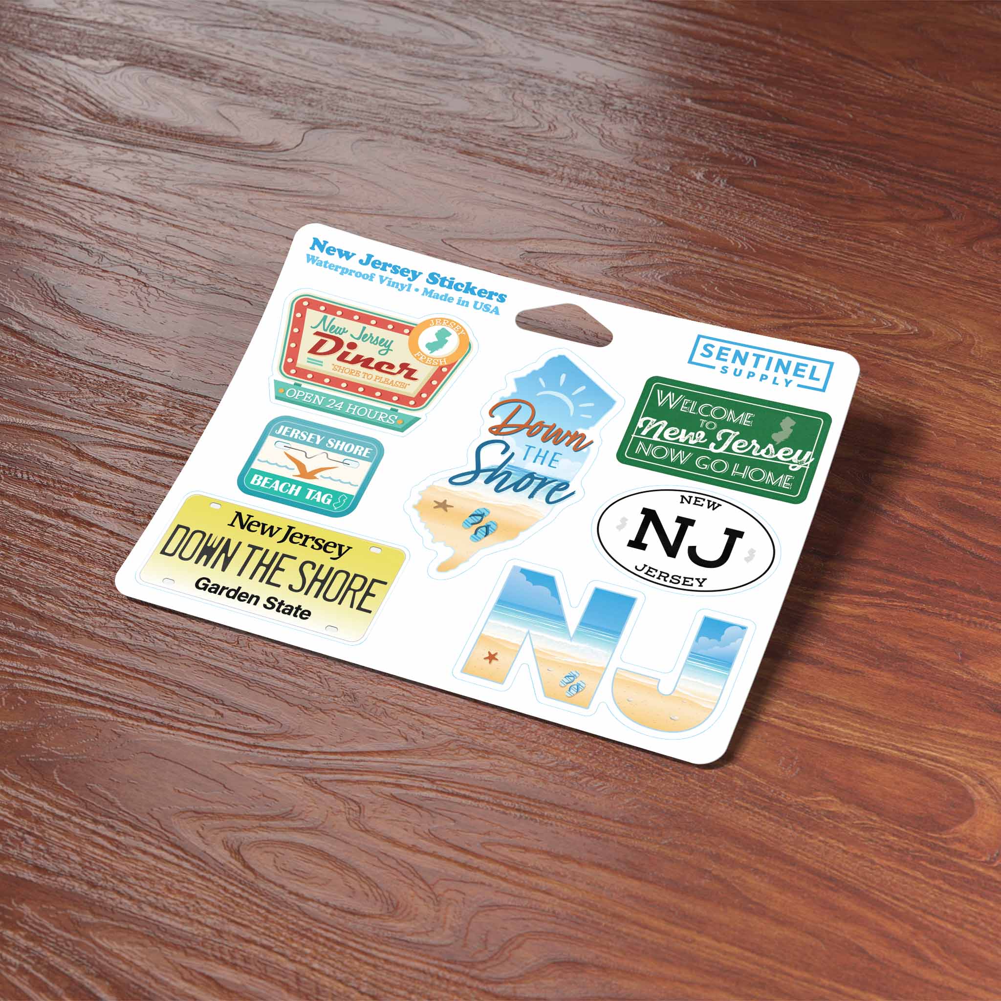 New Jersey Shore Sticker Sheet - Set of 7 Mini NJ Decals