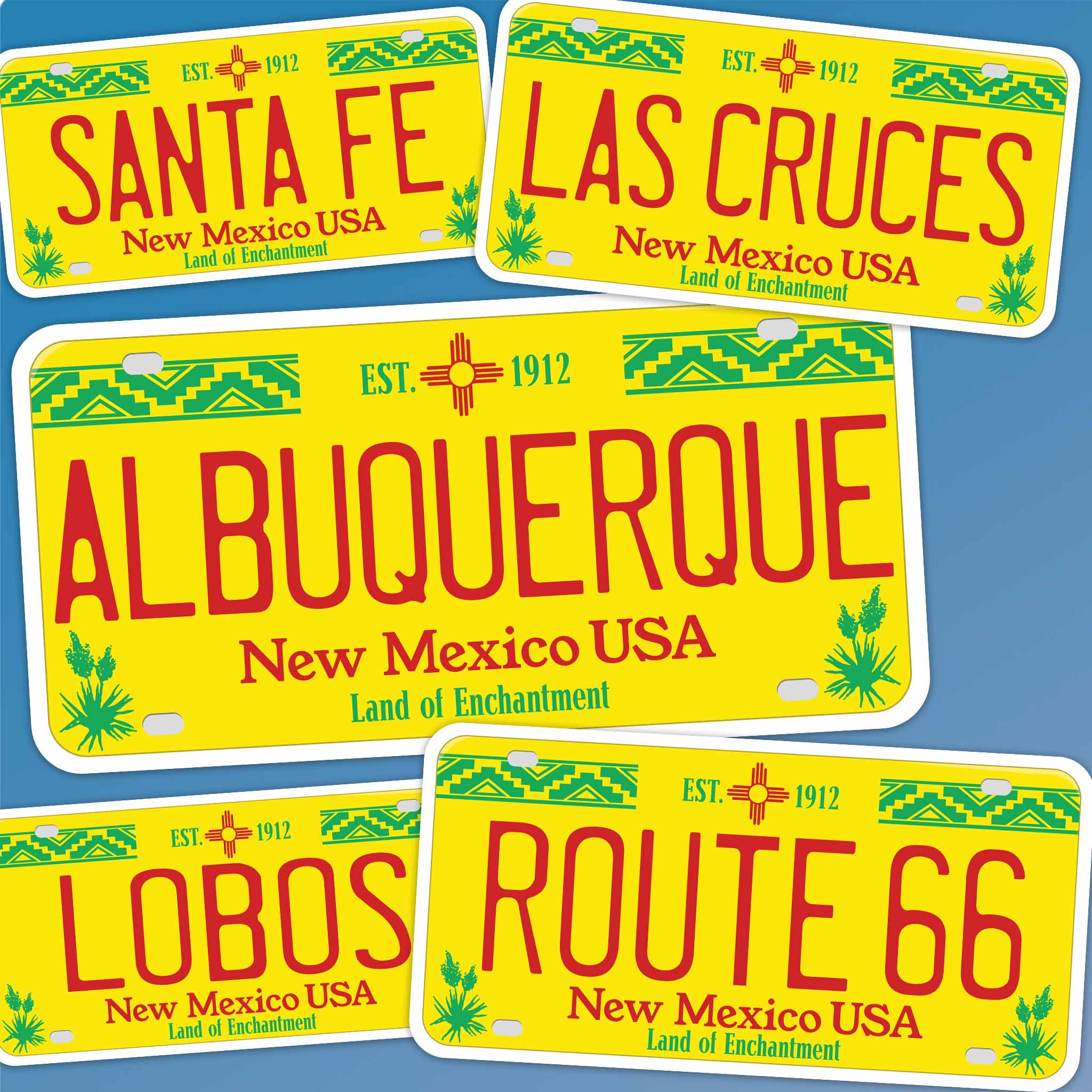 New Mexico License Plate Stickers - Choose Your NM City or National Park Decal