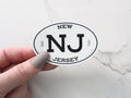 White Oval New Jersey NJ Sticker