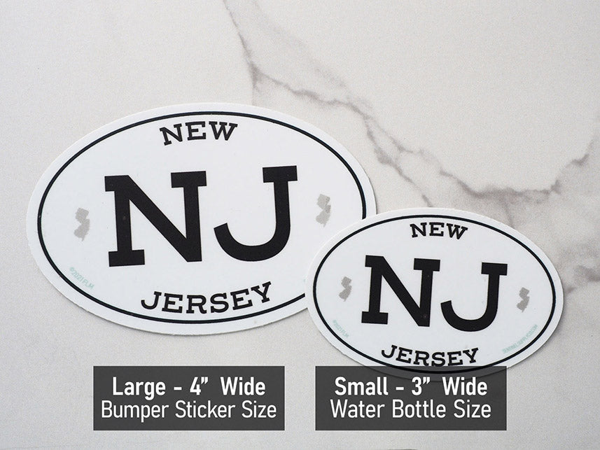 White Oval New Jersey NJ Sticker