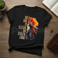 "No One Is Illegal On Stolen Land" Vintage Shirt - Indigenous Rights & Immigration Reform Graphic Tee, Social Justice Activist Shirt, Premium Heavyweight Unisex Human Rights Top, Decolonize Borders Apparel, Vintage Protest Statement Tee