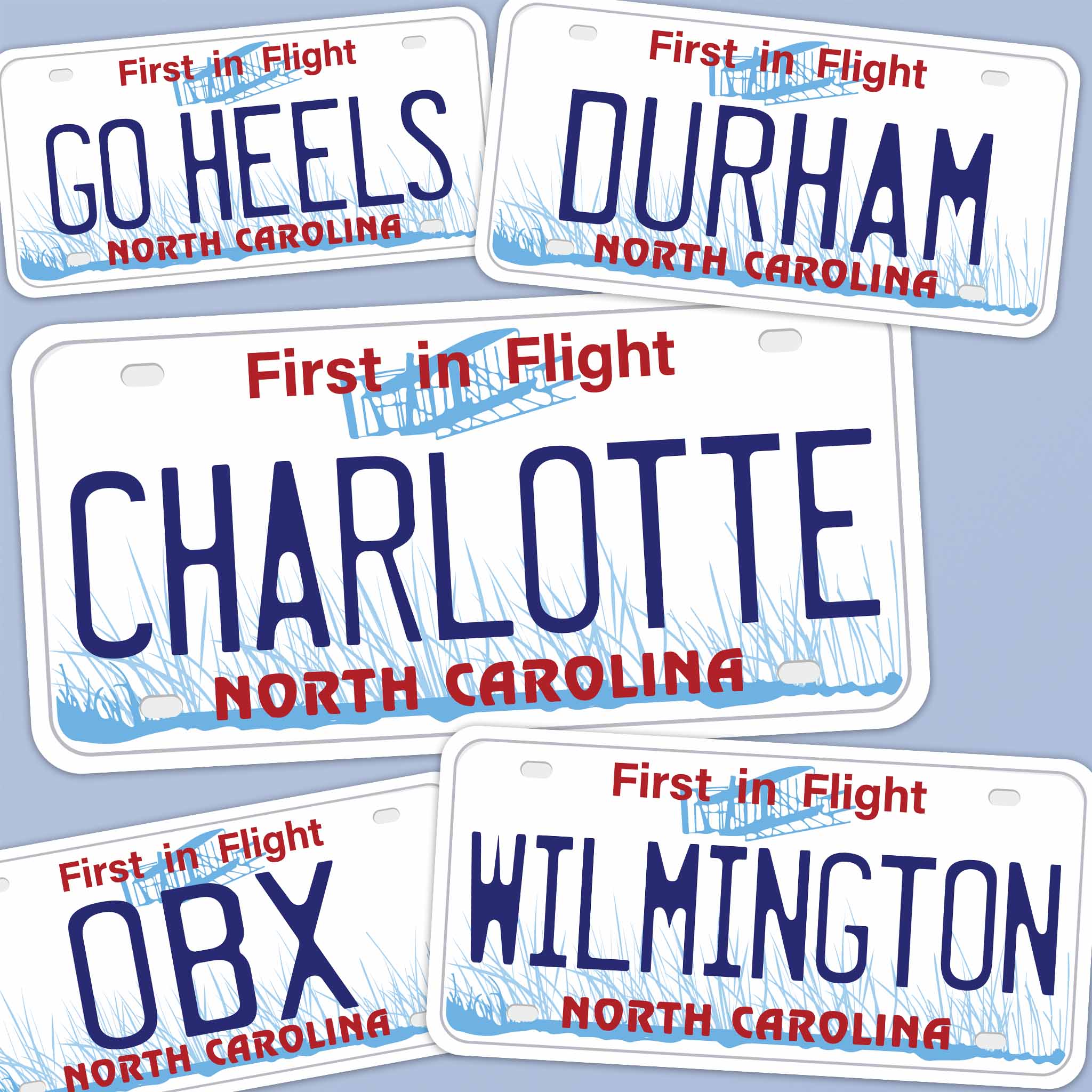 North Carolina License Plate Stickers - Choose Your NC City