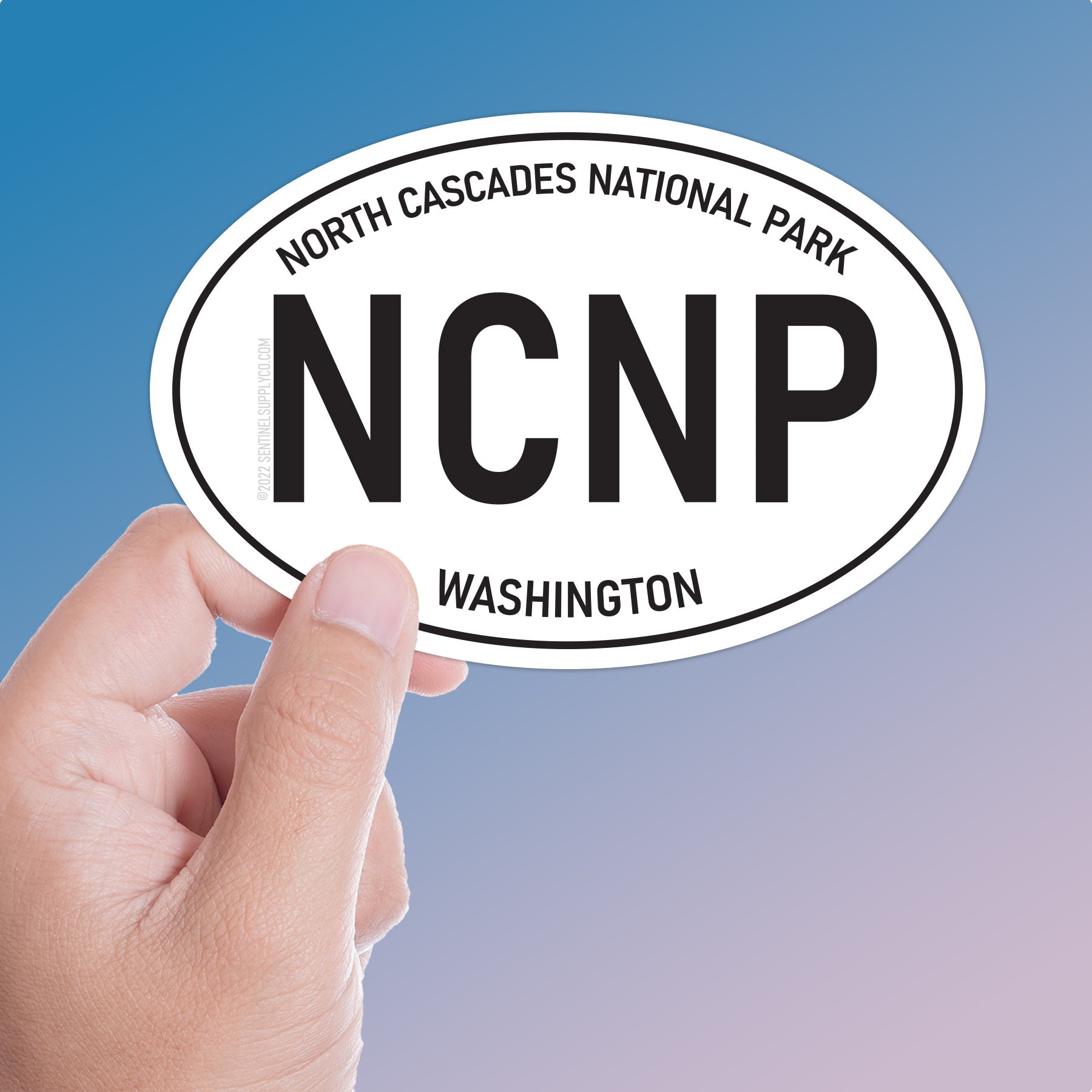 North Cascades National Park Washington White Oval Sticker