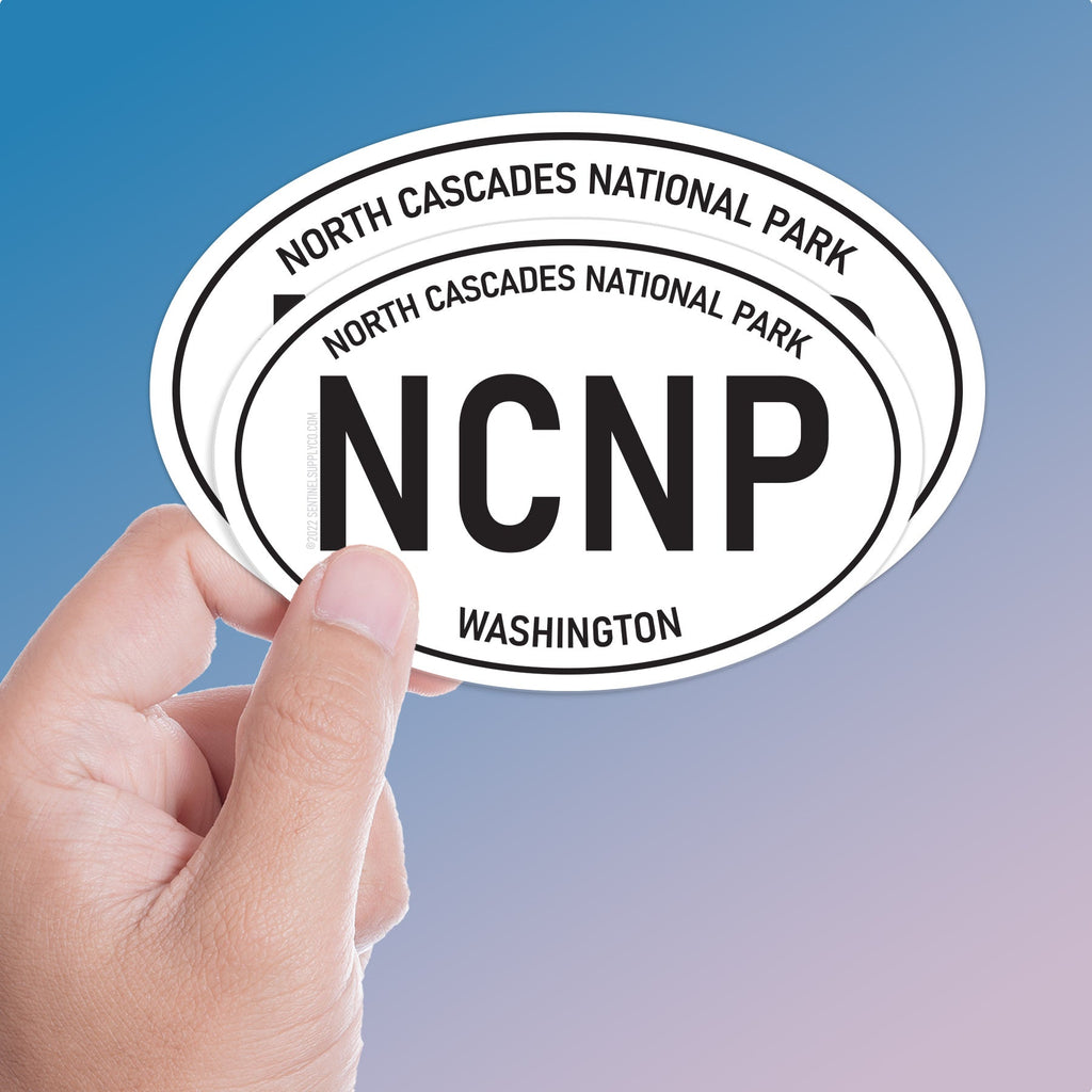 North Cascades National Park Washington White Oval Sticker