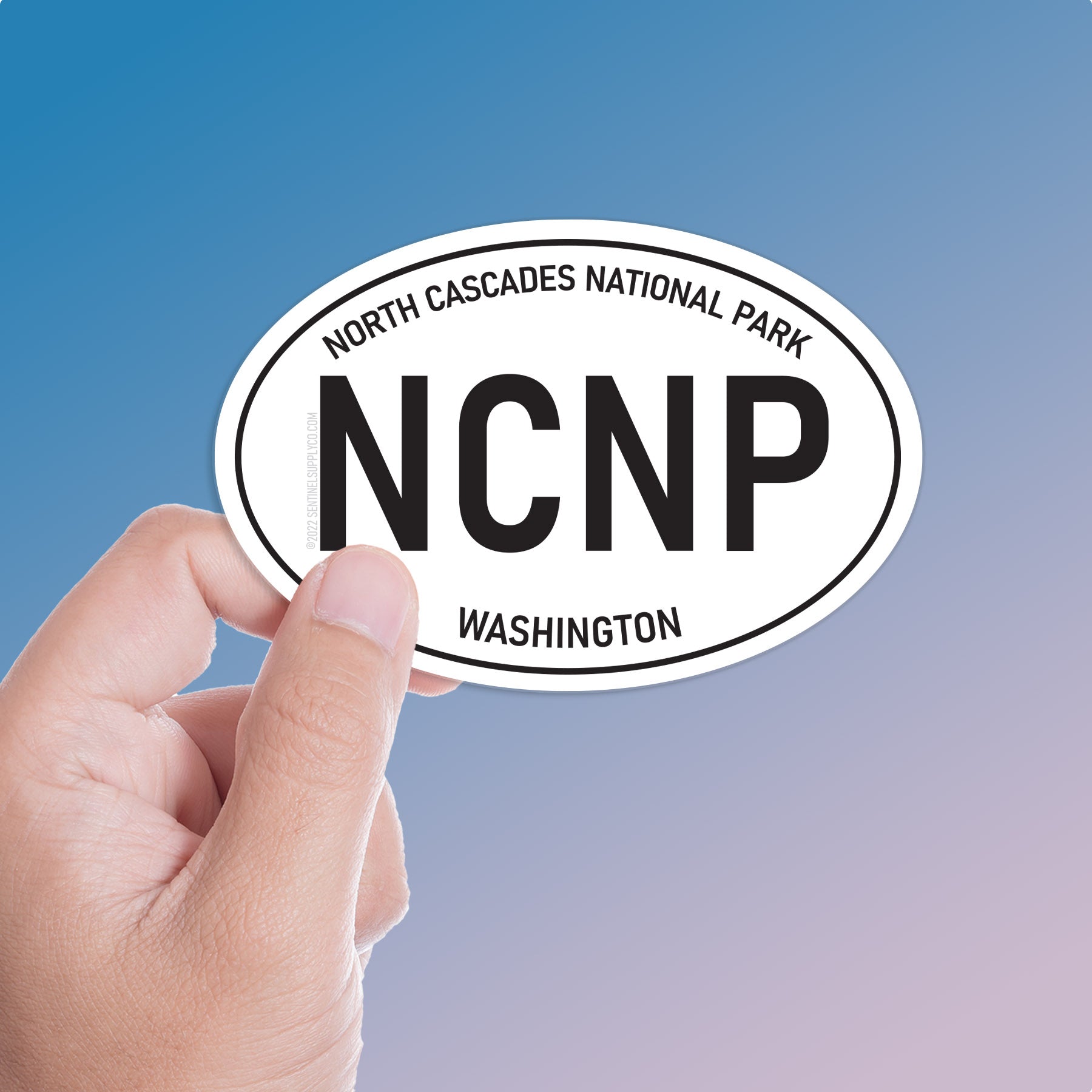 North Cascades National Park Washington White Oval Sticker
