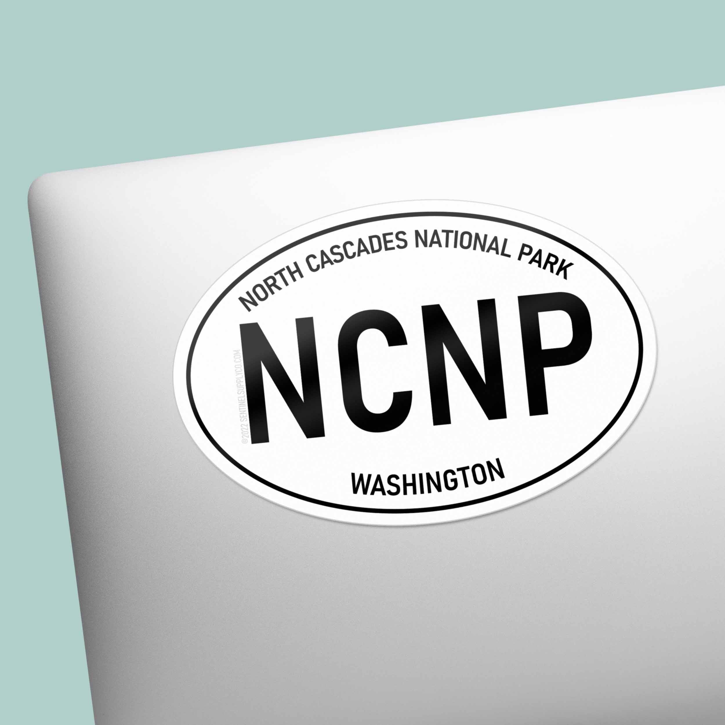 North Cascades National Park Washington White Oval Sticker