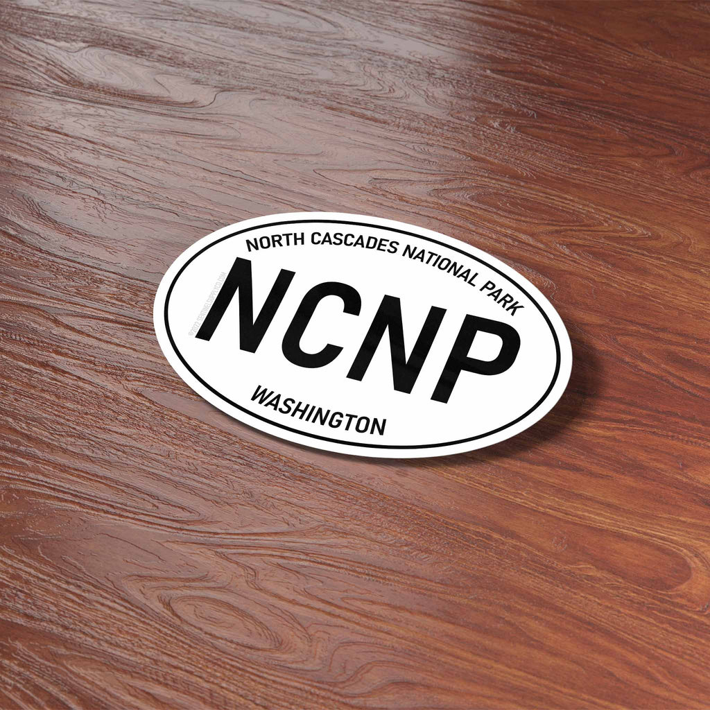 North Cascades National Park Washington White Oval Sticker