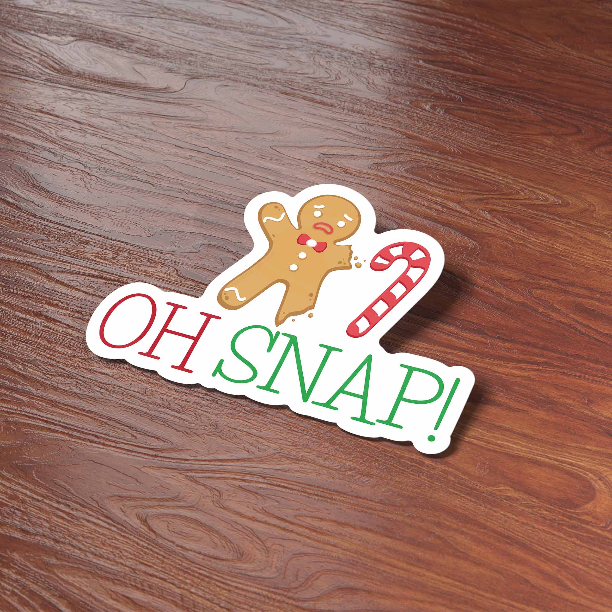 Oh Snap Gingerbread Man Christmas Sticker