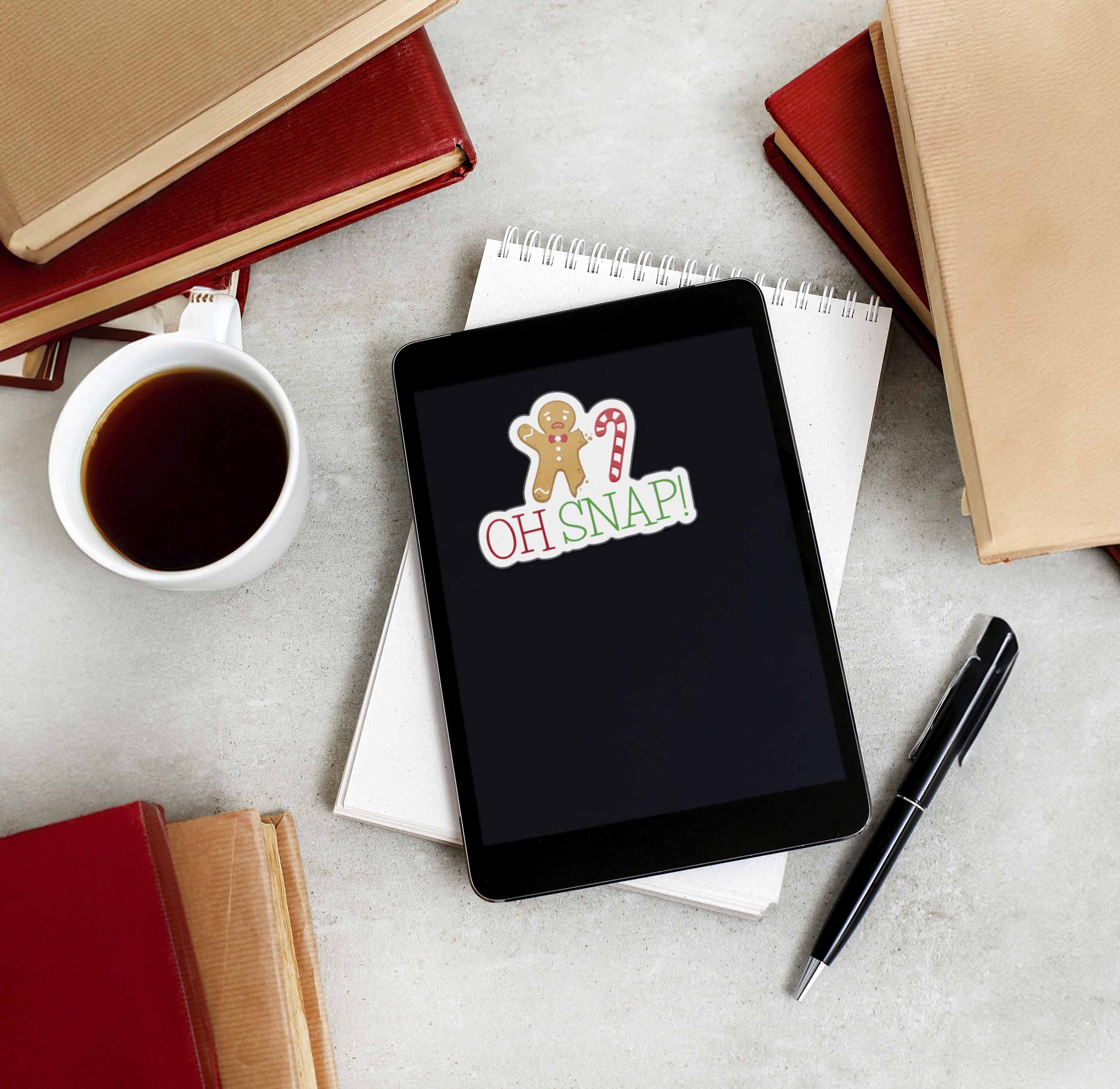 Oh Snap Gingerbread Man Christmas Sticker