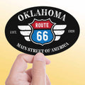 Oklahoma Route 66 Sticker - OK Black Oval Decal