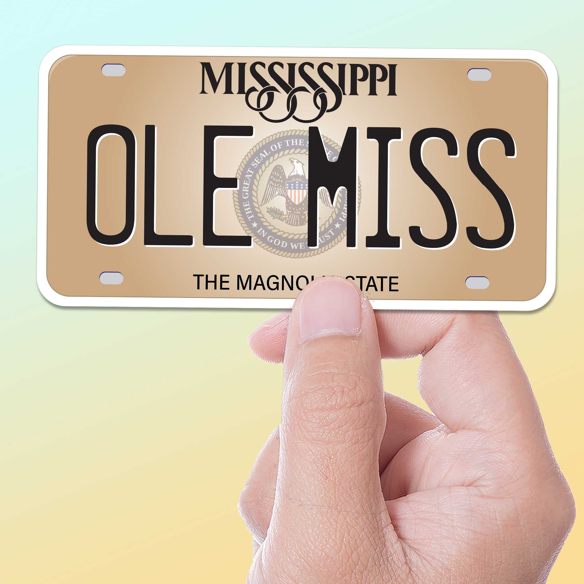 Ole Miss Mississippi License Plate Sticker