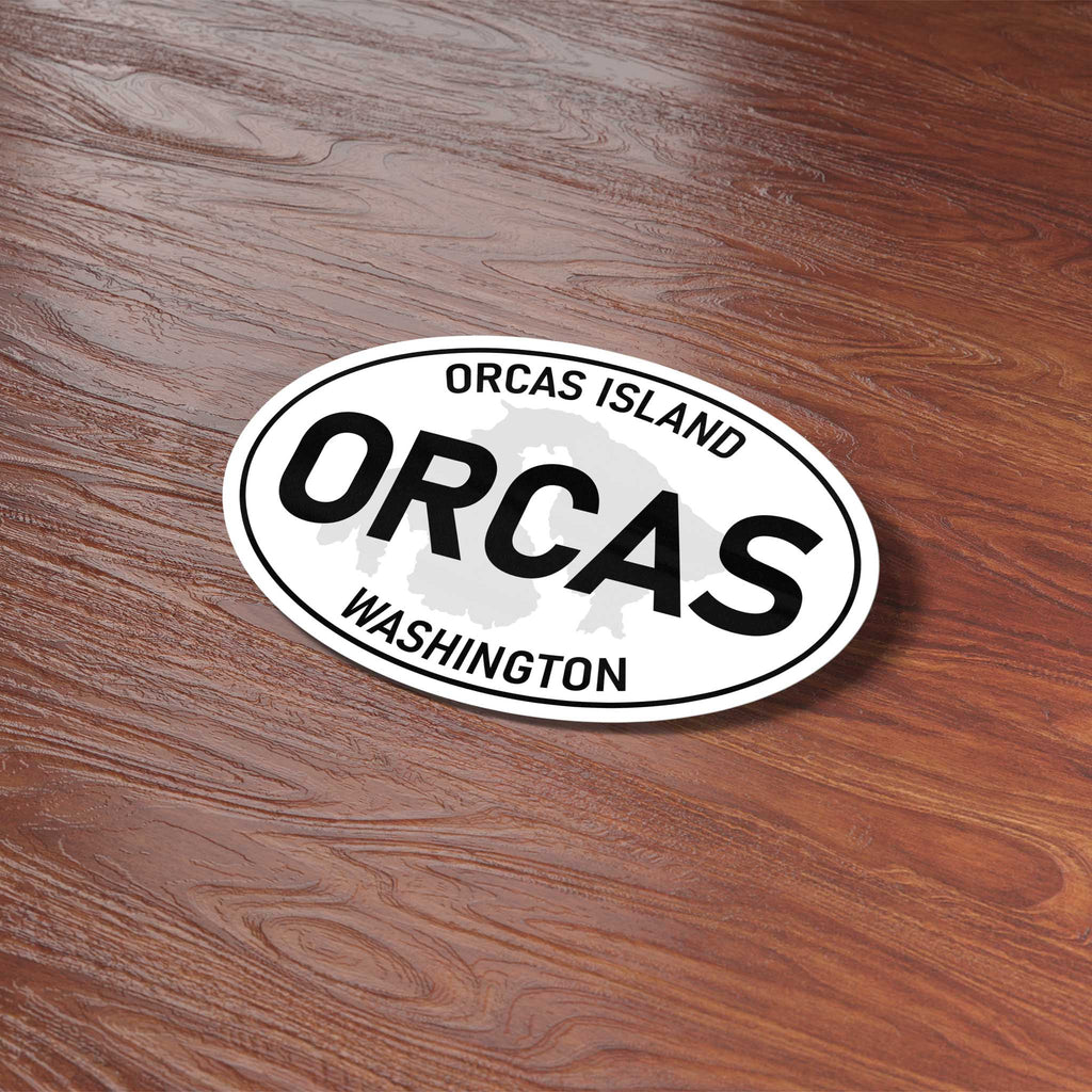Orcas Island Washington White Oval Sticker