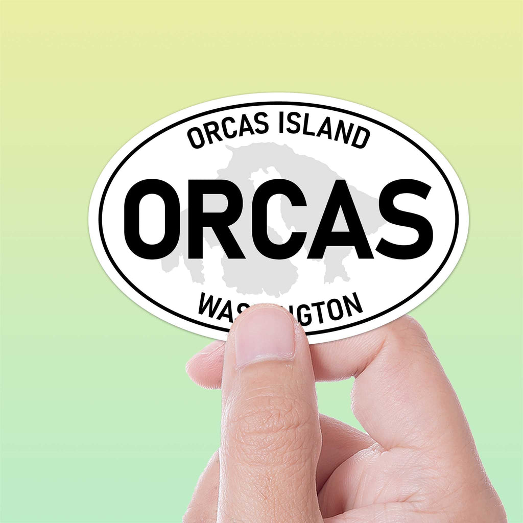 Orcas Island Washington White Oval Sticker