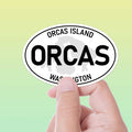 Orcas Island Washington White Oval Sticker