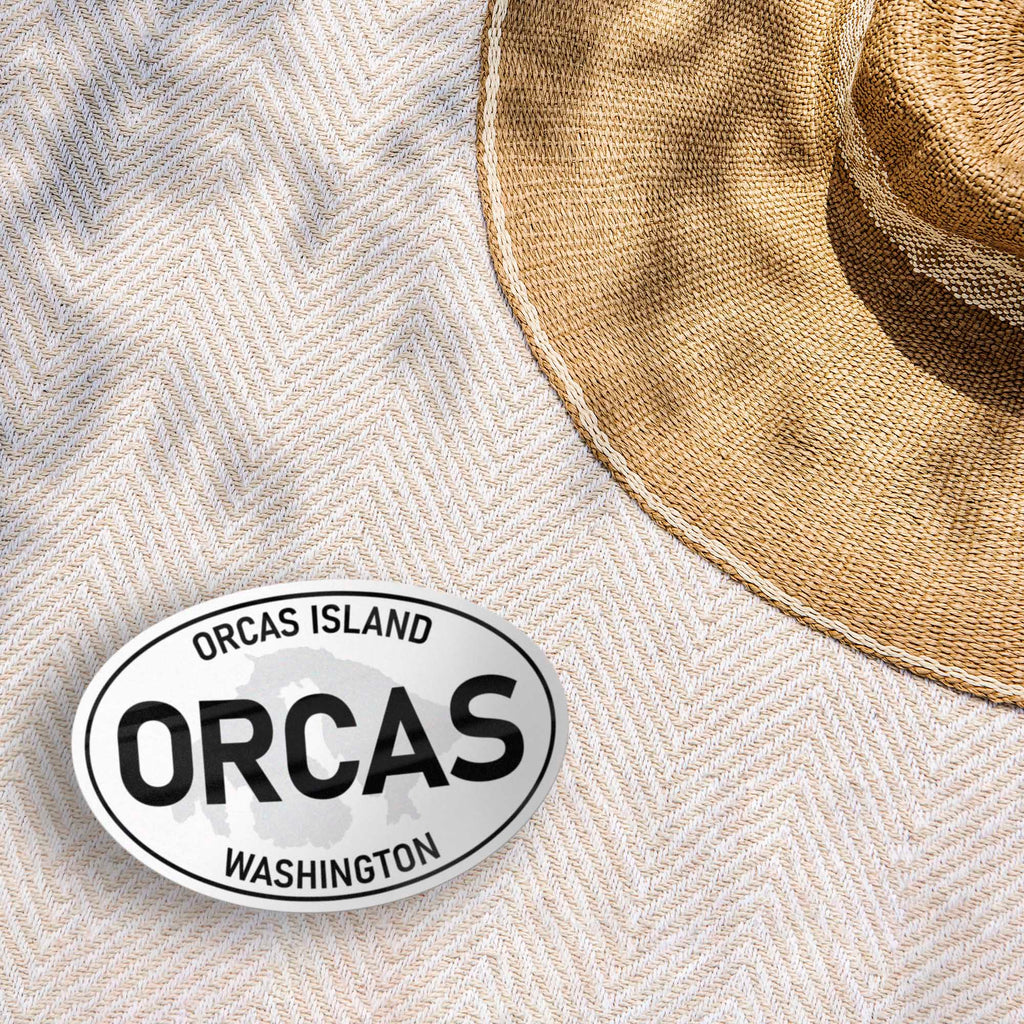Orcas Island Washington White Oval Sticker