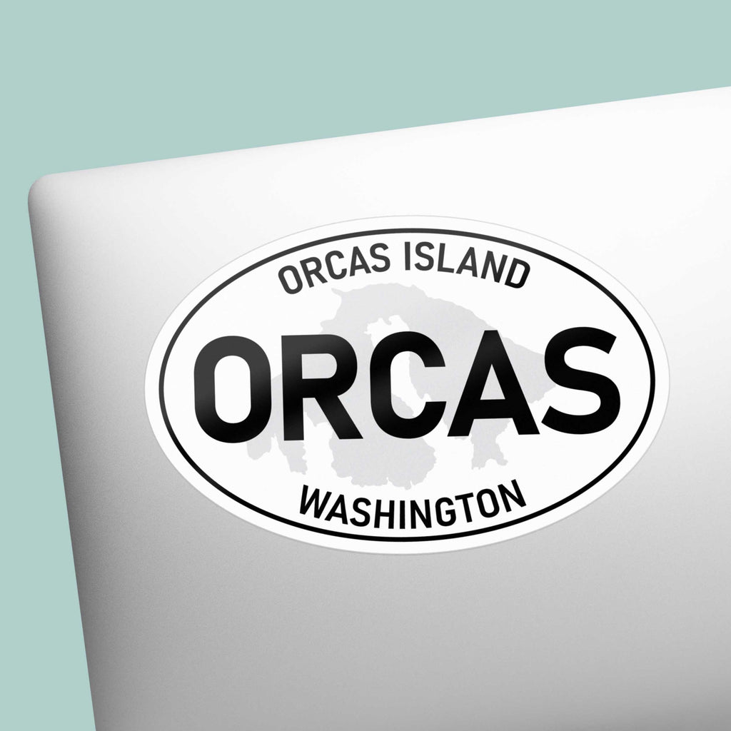 Orcas Island Washington White Oval Sticker