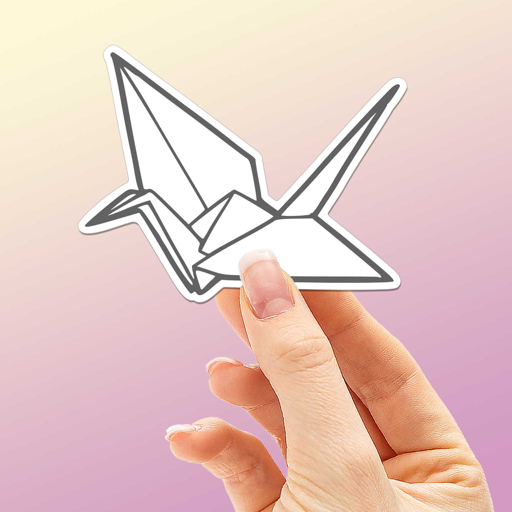 Origami Paper Crane Sticker - Cute Aesthetic Decal
