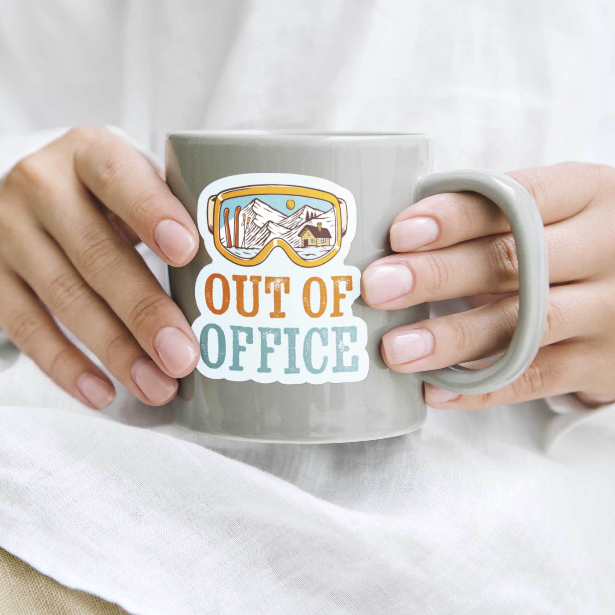 Out of Office Ski Goggles Sticker