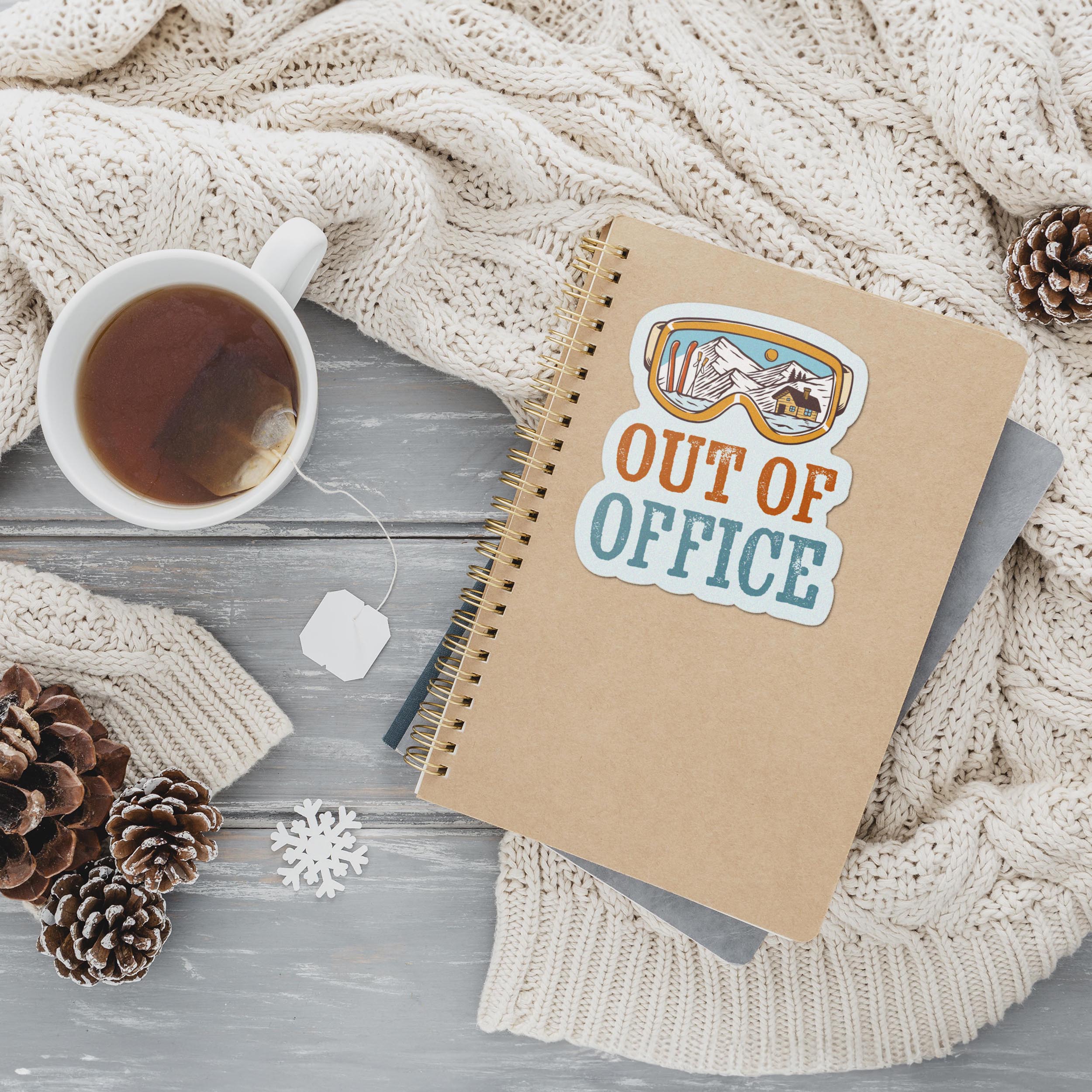 Out of Office Ski Goggles Sticker