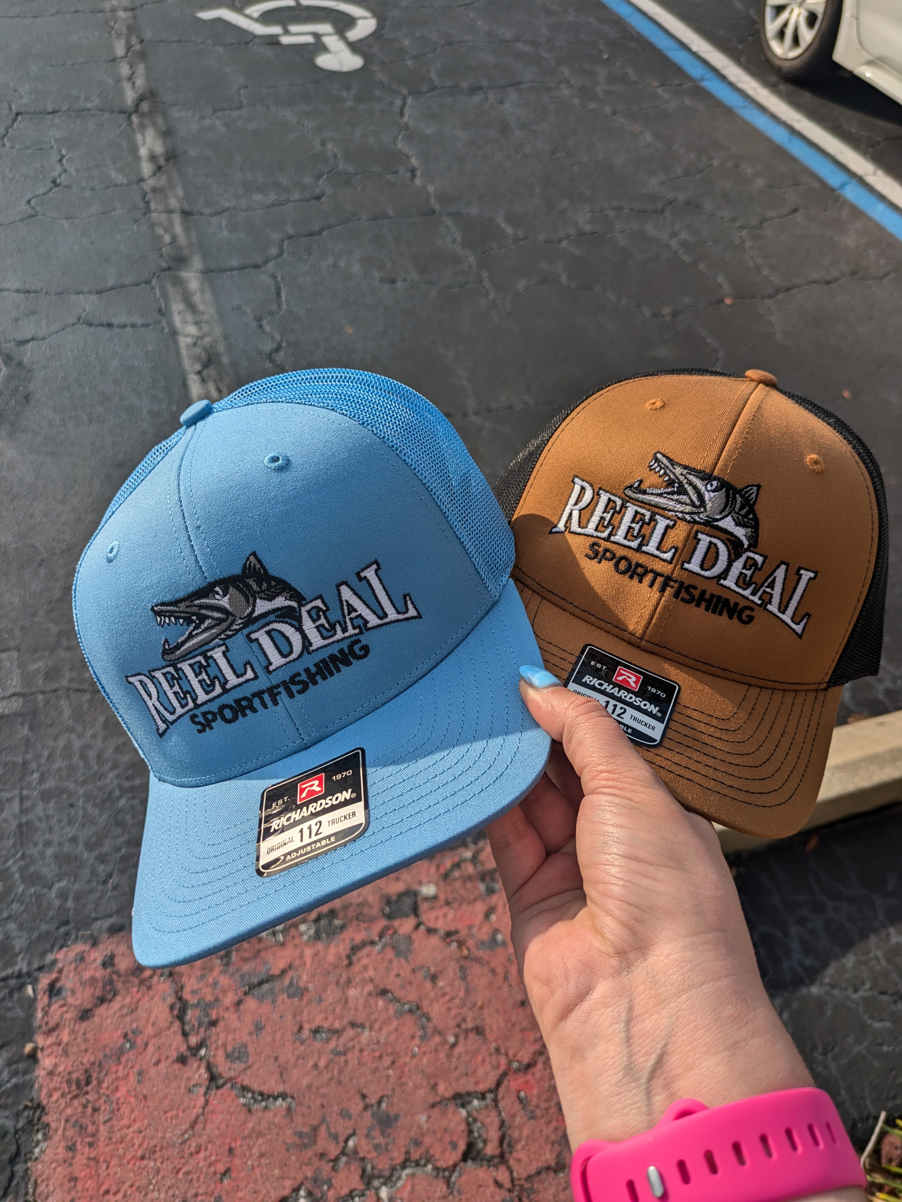 Reel Deal Snapback Hat (Carmel front/Black mesh)