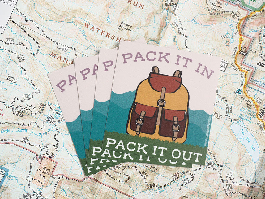 Pack It In Pack It Out Backpack Sticker