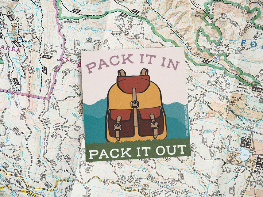 Pack It In Pack It Out Backpack Sticker