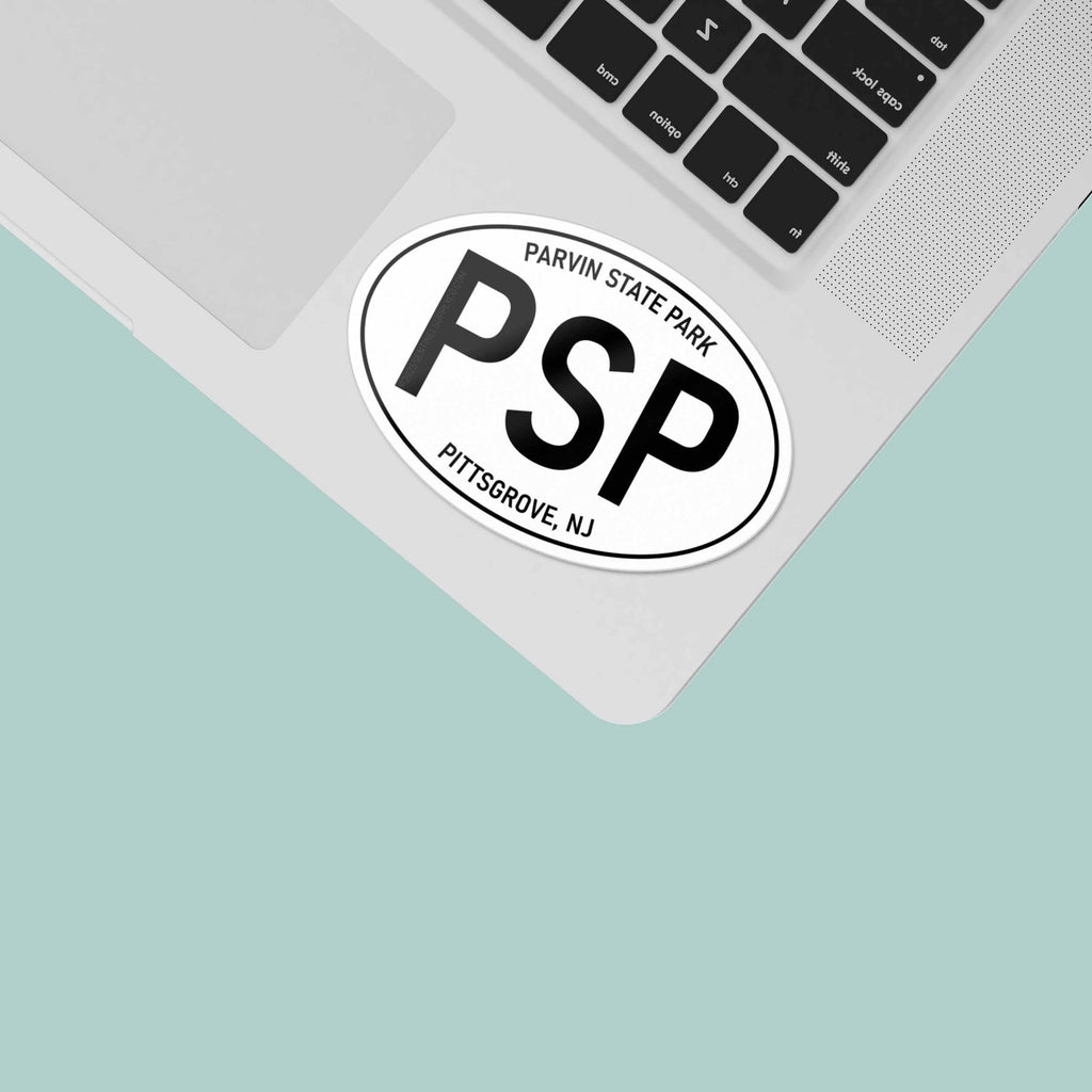 Parvin State Park New Jersey White Oval Sticker