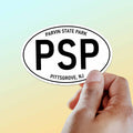 Parvin State Park New Jersey White Oval Sticker