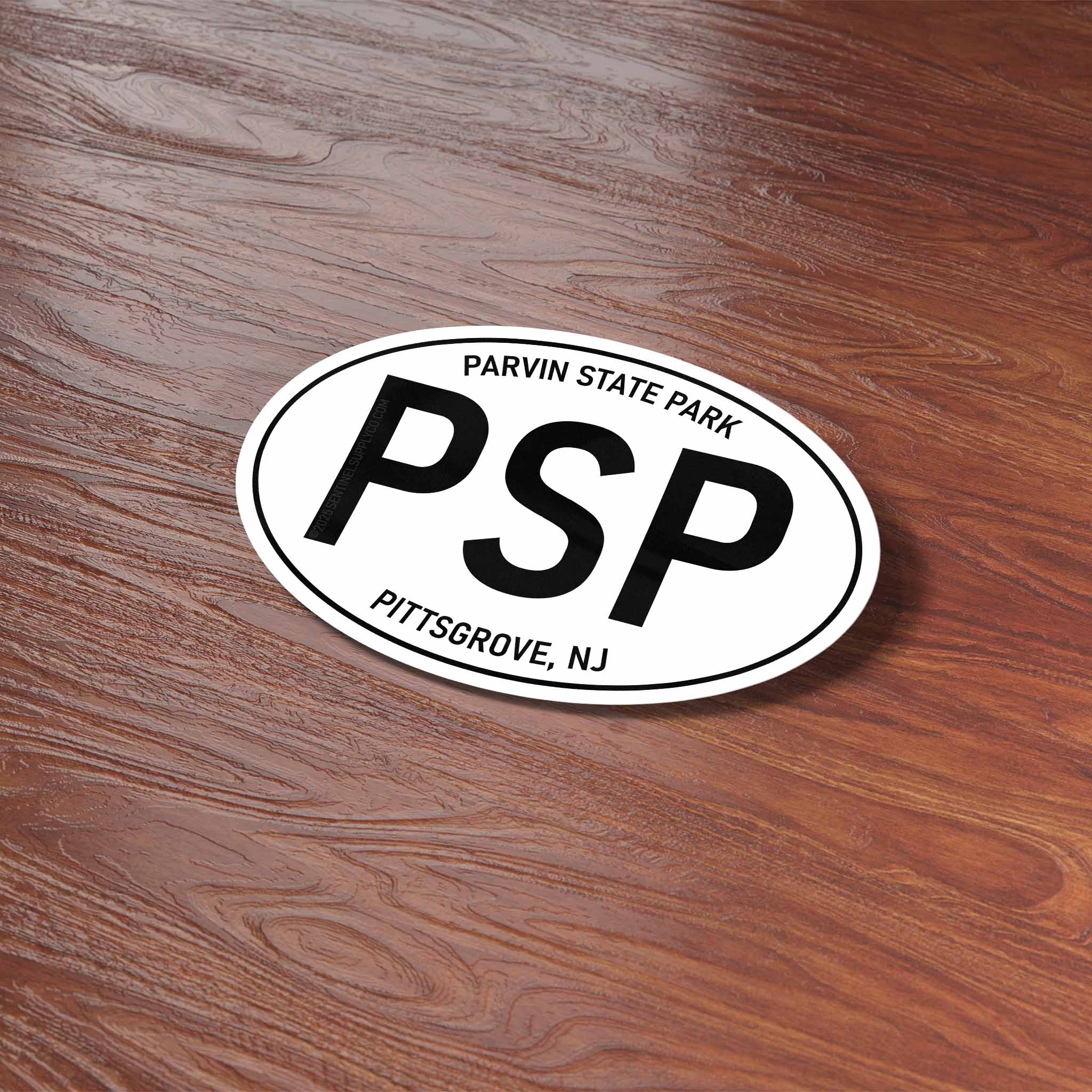 Parvin State Park New Jersey White Oval Sticker
