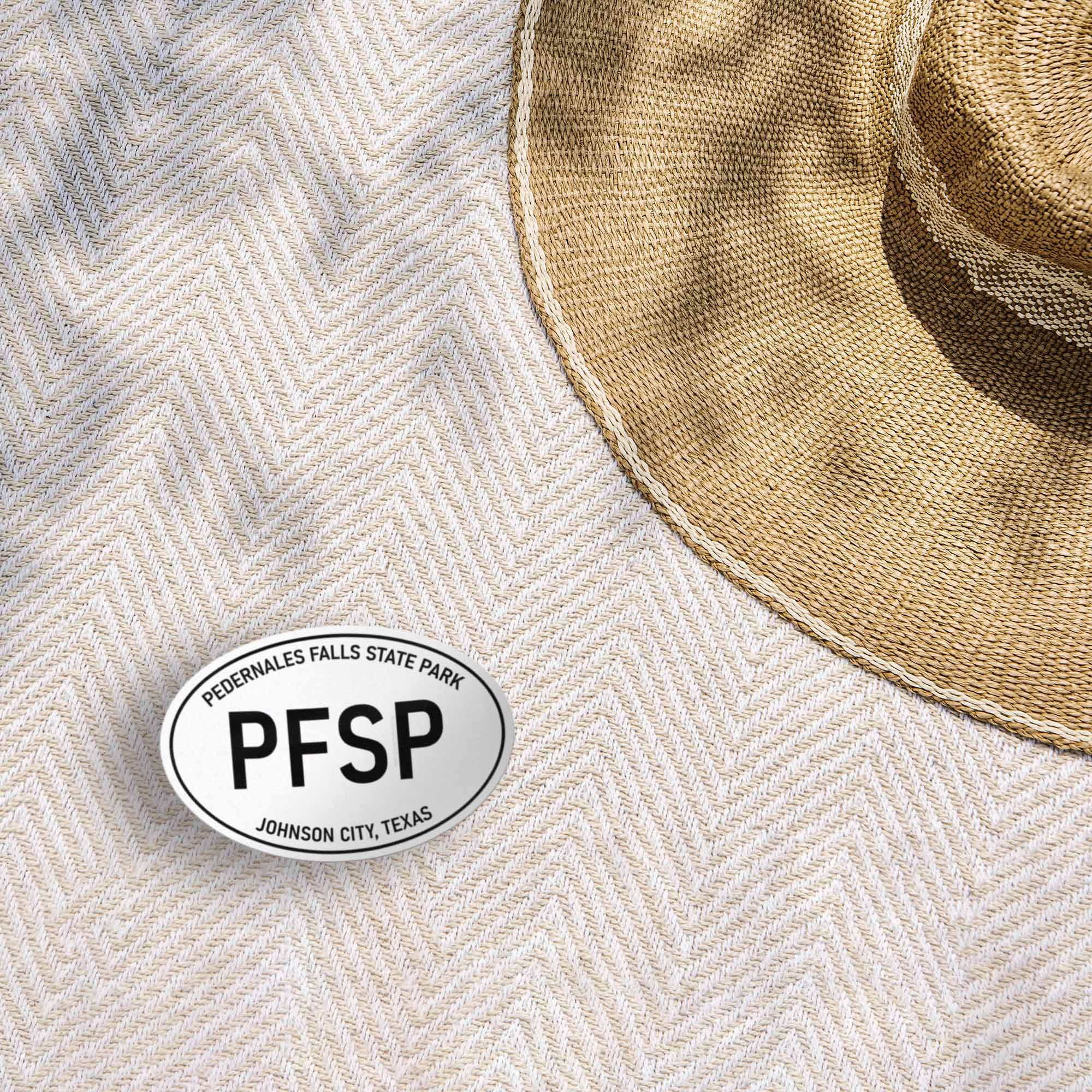 Pedernales Falls State Park Texas White Oval Sticker