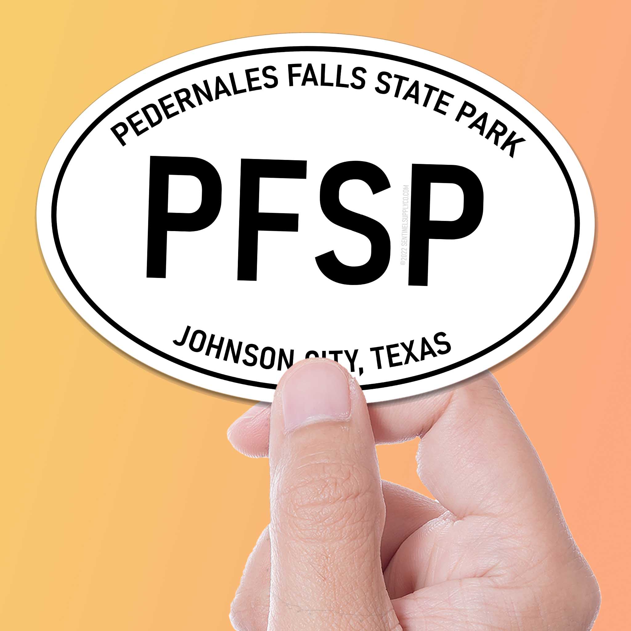 Pedernales Falls State Park Texas White Oval Sticker