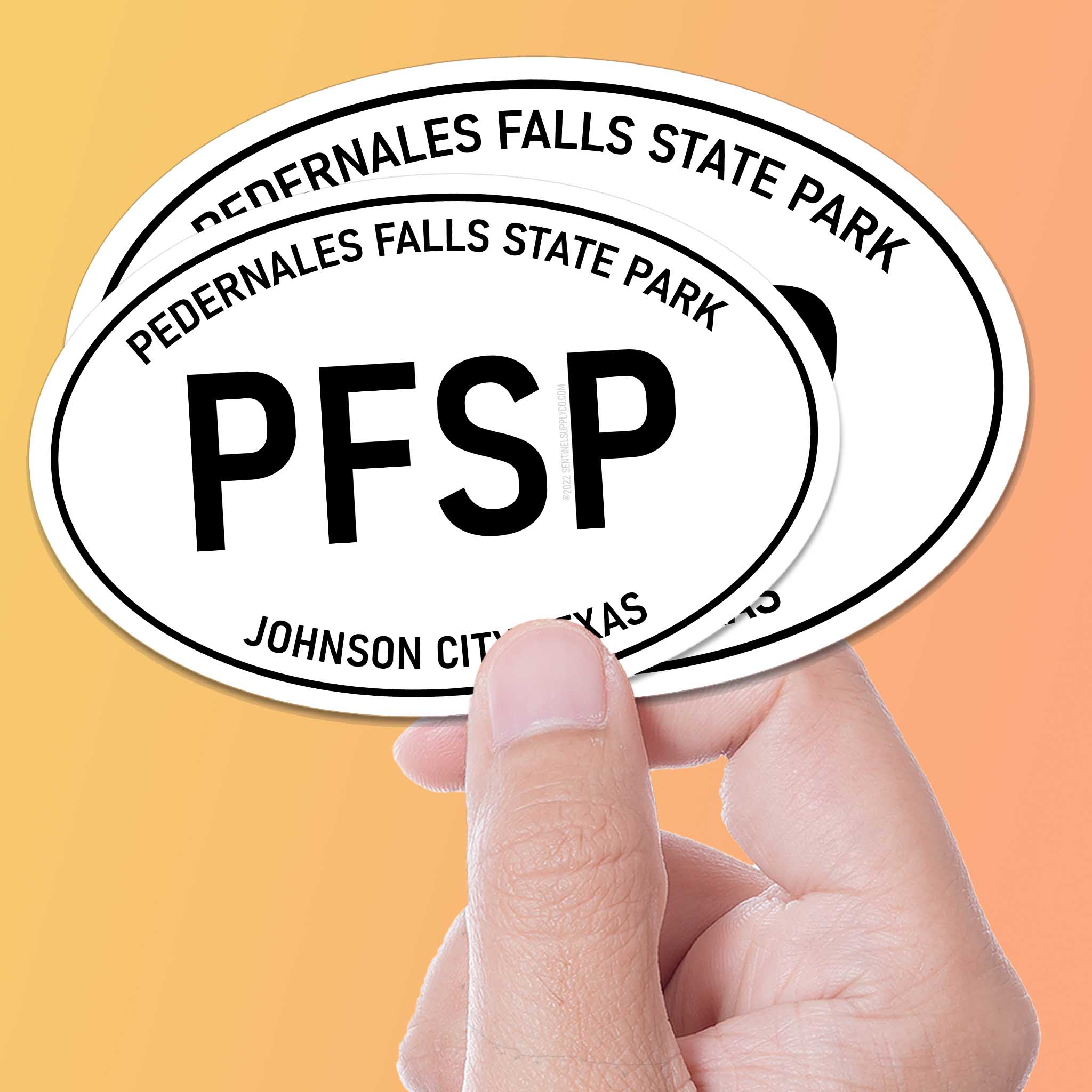 Pedernales Falls State Park Texas White Oval Sticker
