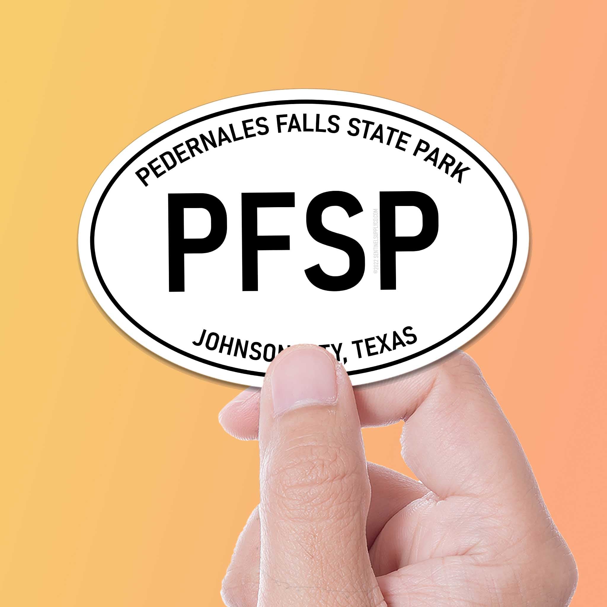 Pedernales Falls State Park Texas White Oval Sticker