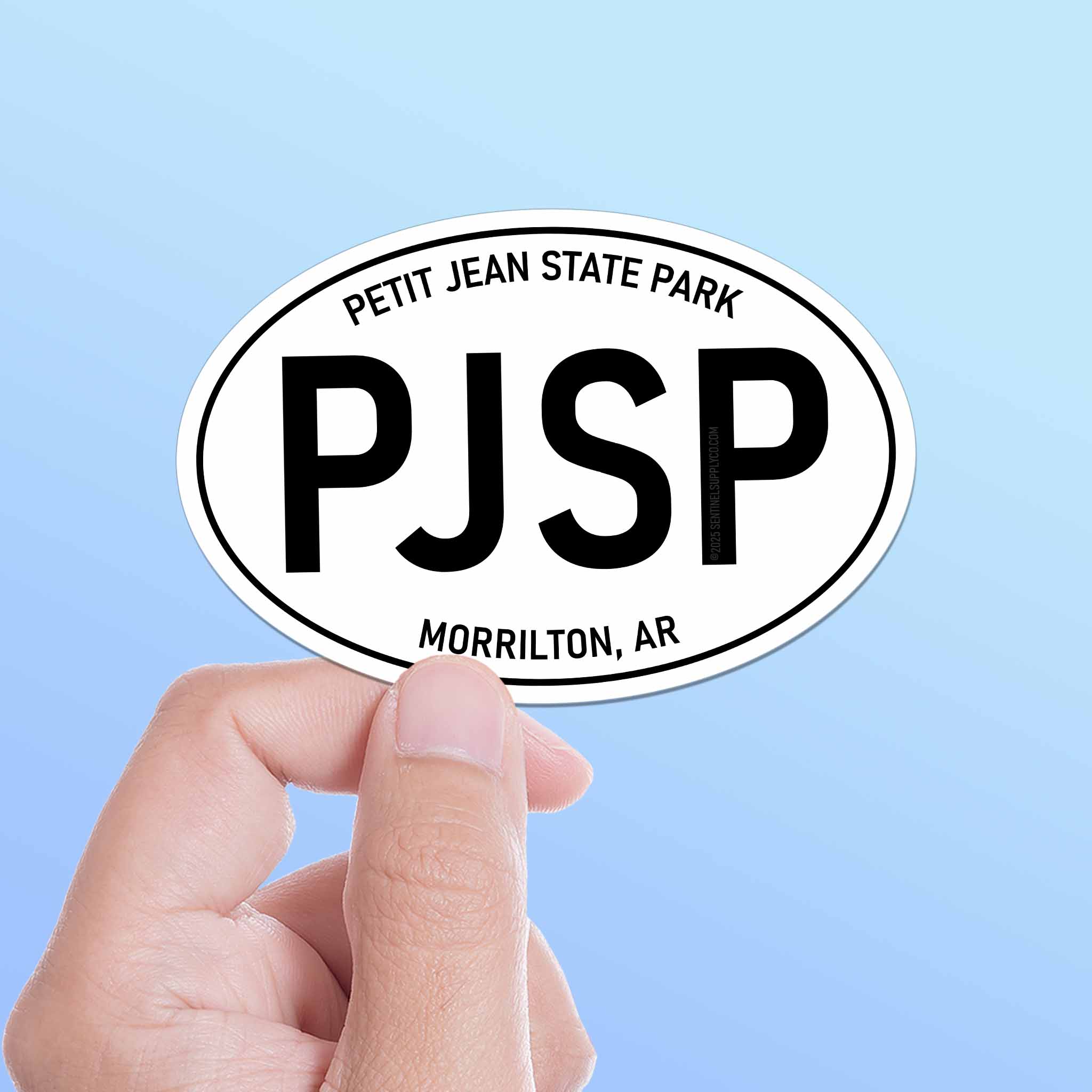 Petit Jean State Park Arkansas White Oval Bumper Sticker