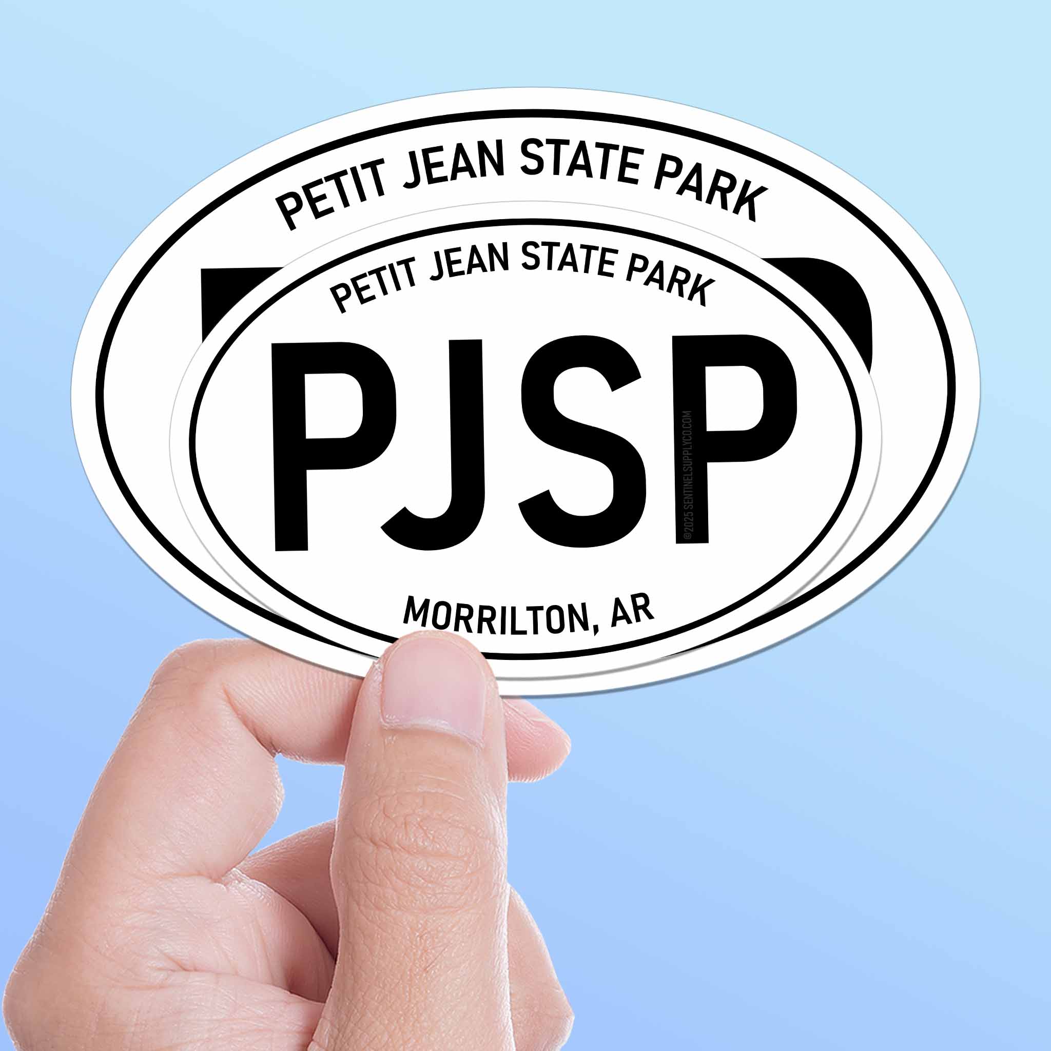 Petit Jean State Park Arkansas White Oval Bumper Sticker