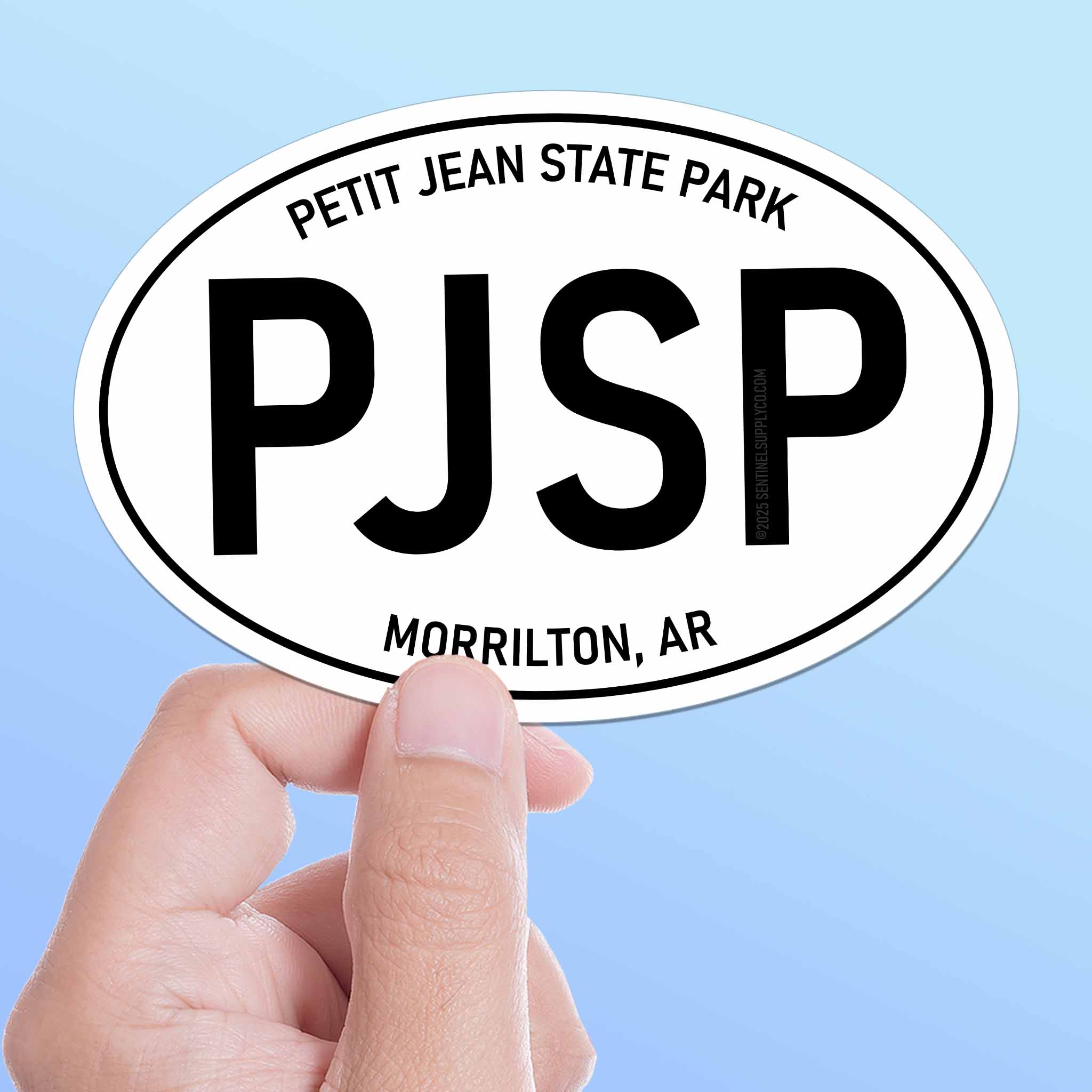 Petit Jean State Park Arkansas White Oval Bumper Sticker