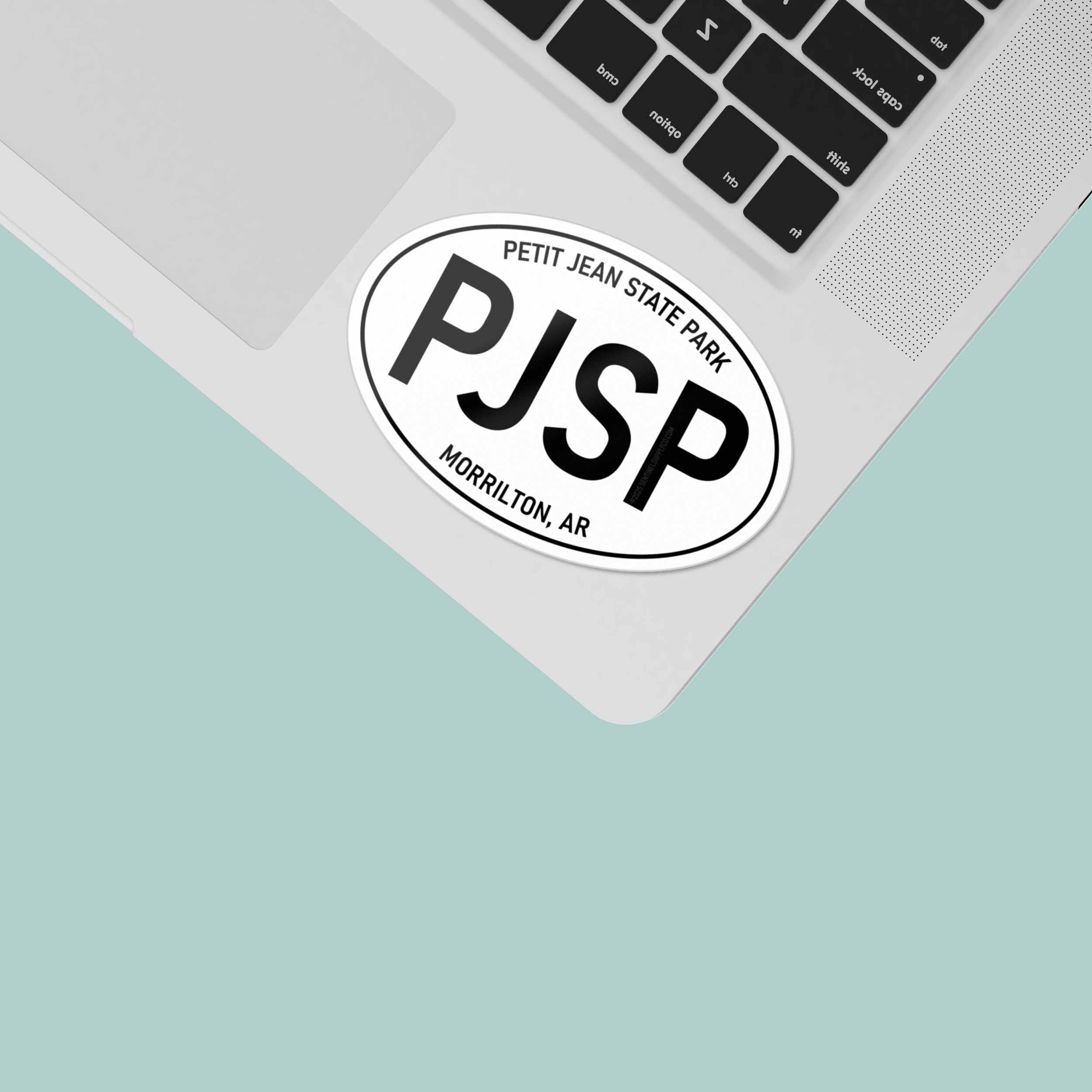 Petit Jean State Park Arkansas White Oval Bumper Sticker