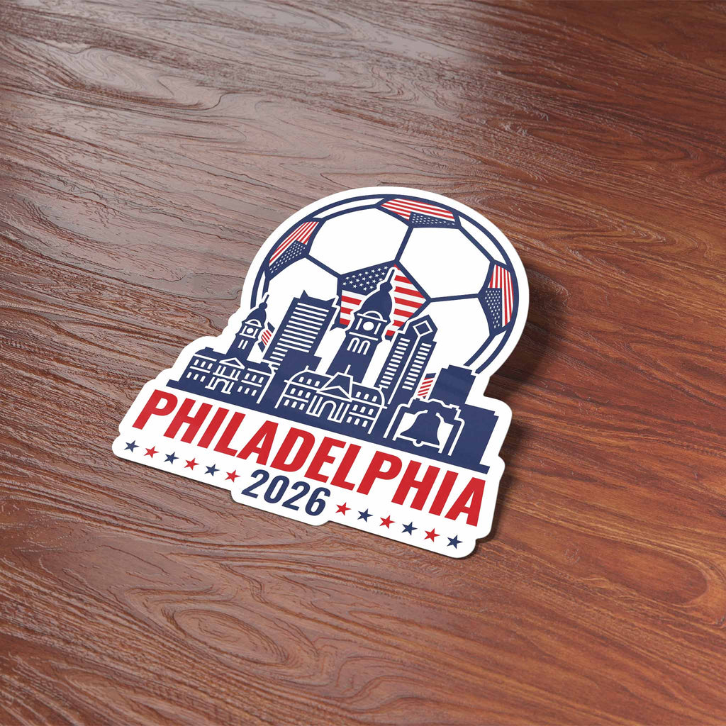 Philadelphia Skyline USA Soccer Sticker - Philly PA Sports Decal