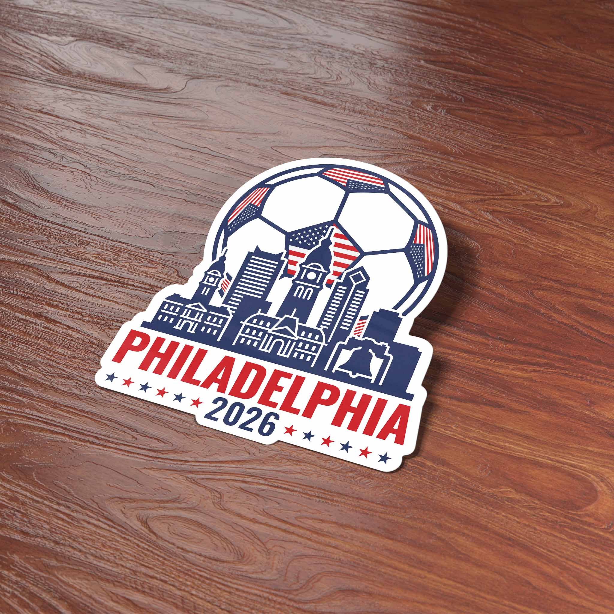 Philadelphia Skyline USA Soccer Sticker - Philly PA Sports Decal
