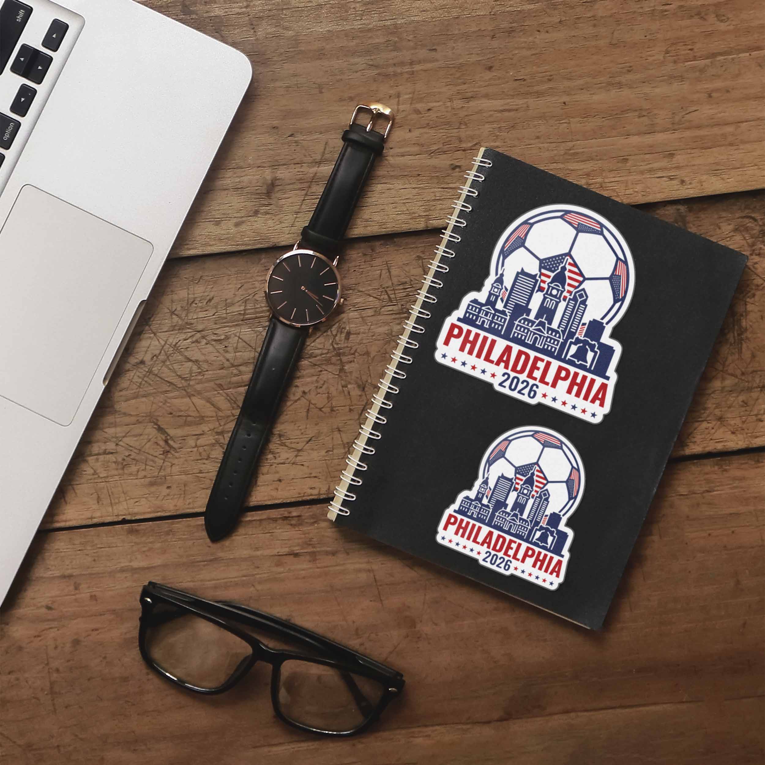 Philadelphia Skyline USA Soccer Sticker - Philly PA Sports Decal