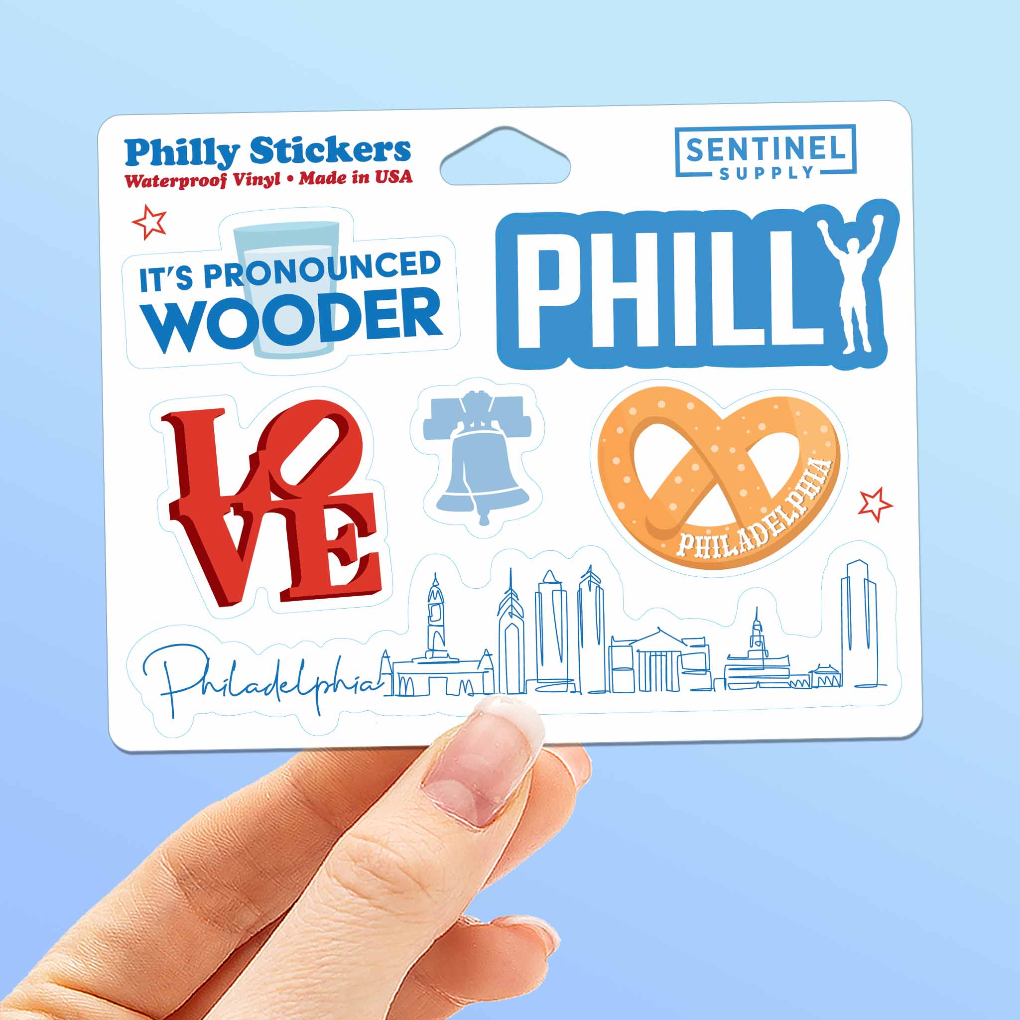 Philly Sticker Sheet - Set of 6 Mini Philadelphia Decals