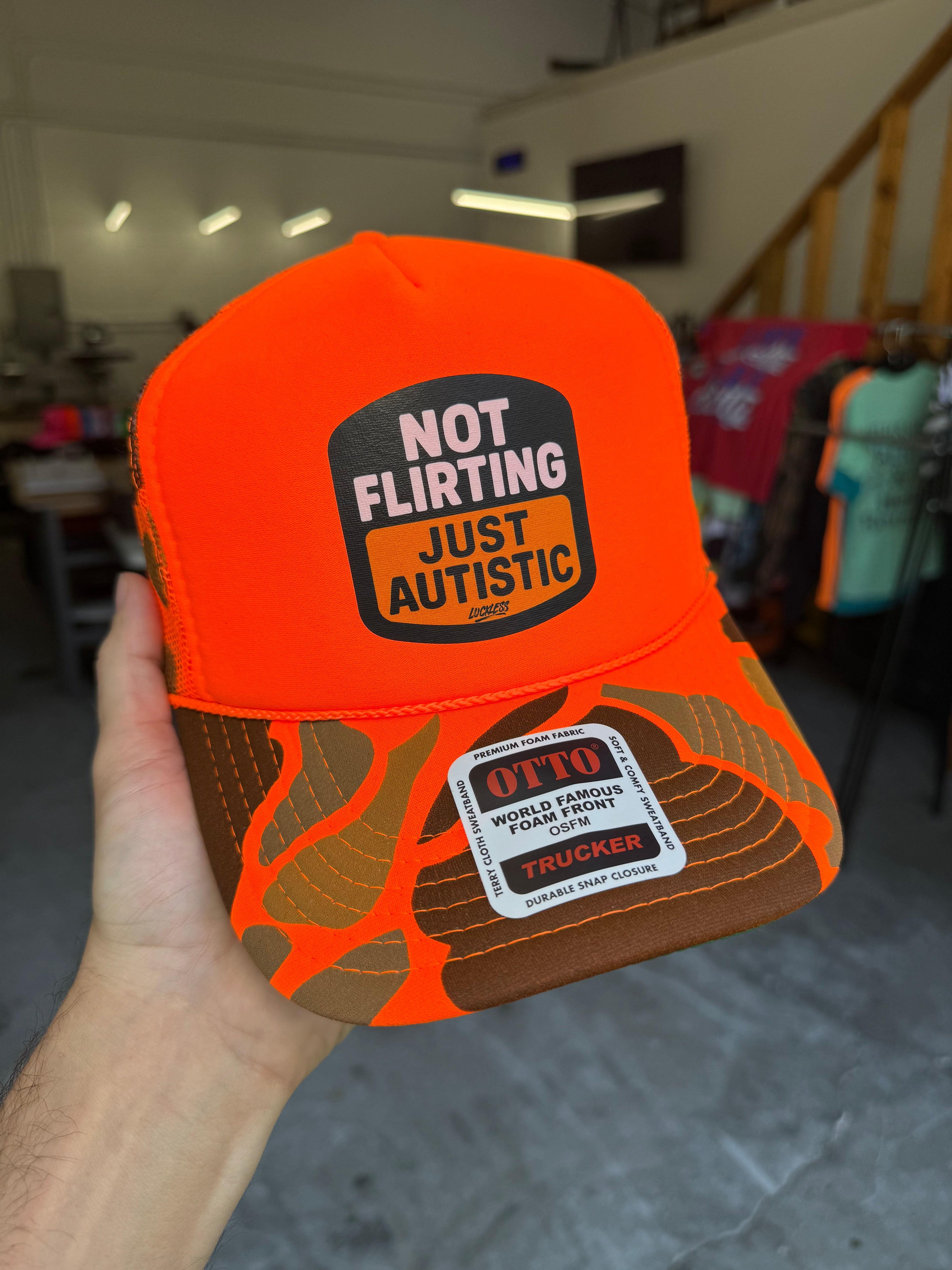 Not Flirting Just Autistic Trucker Hat