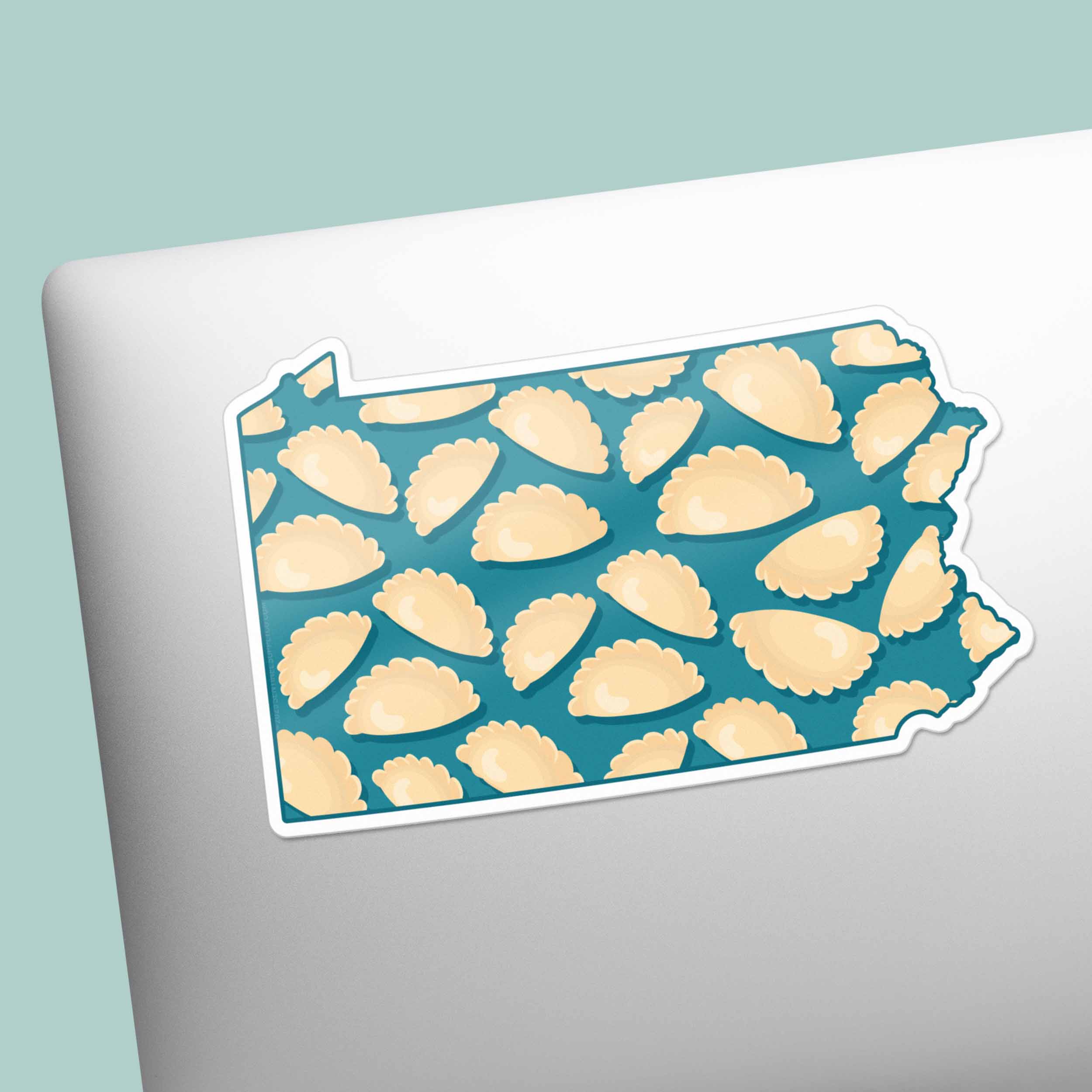 Pierogi PA Map Pittsburgh Sticker - Funny PGH Pennsylvania Decal