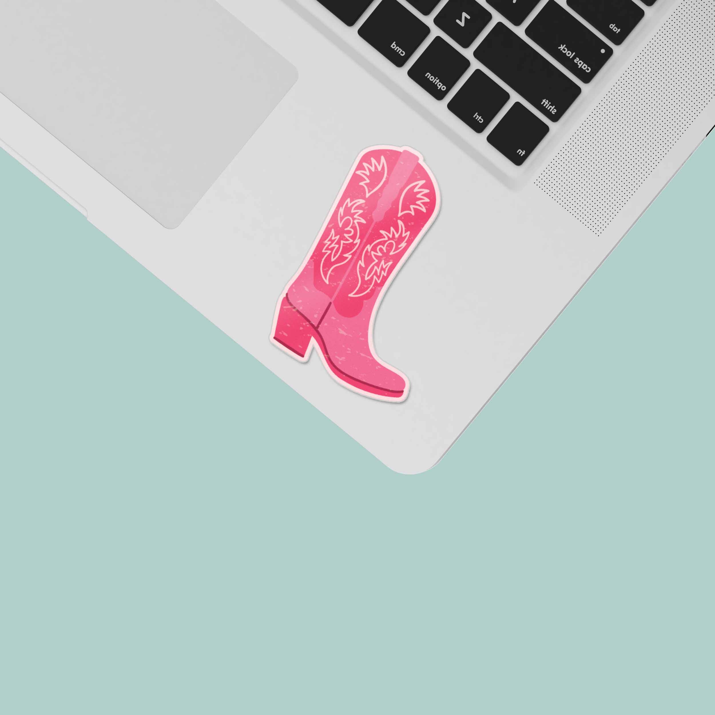 Pink Cowgirl Boots Sticker