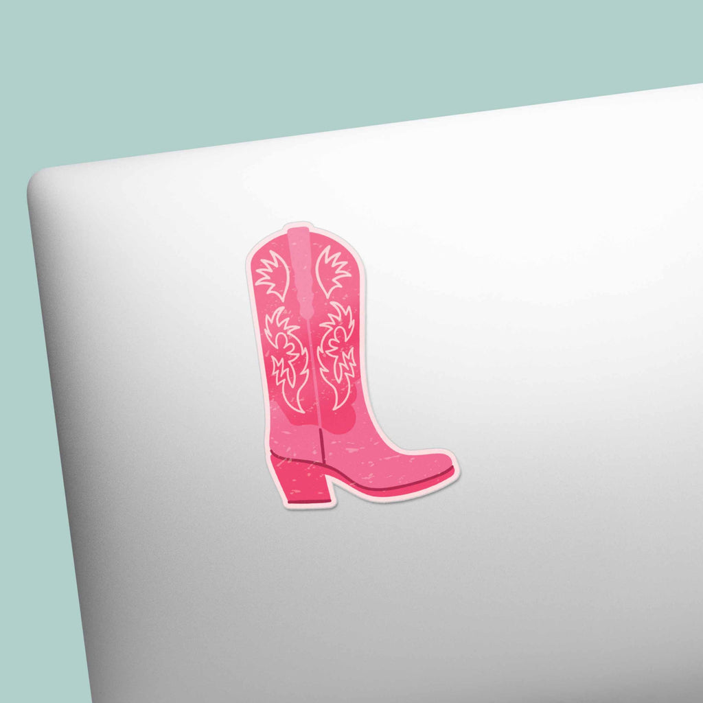 Pink Cowgirl Boots Sticker